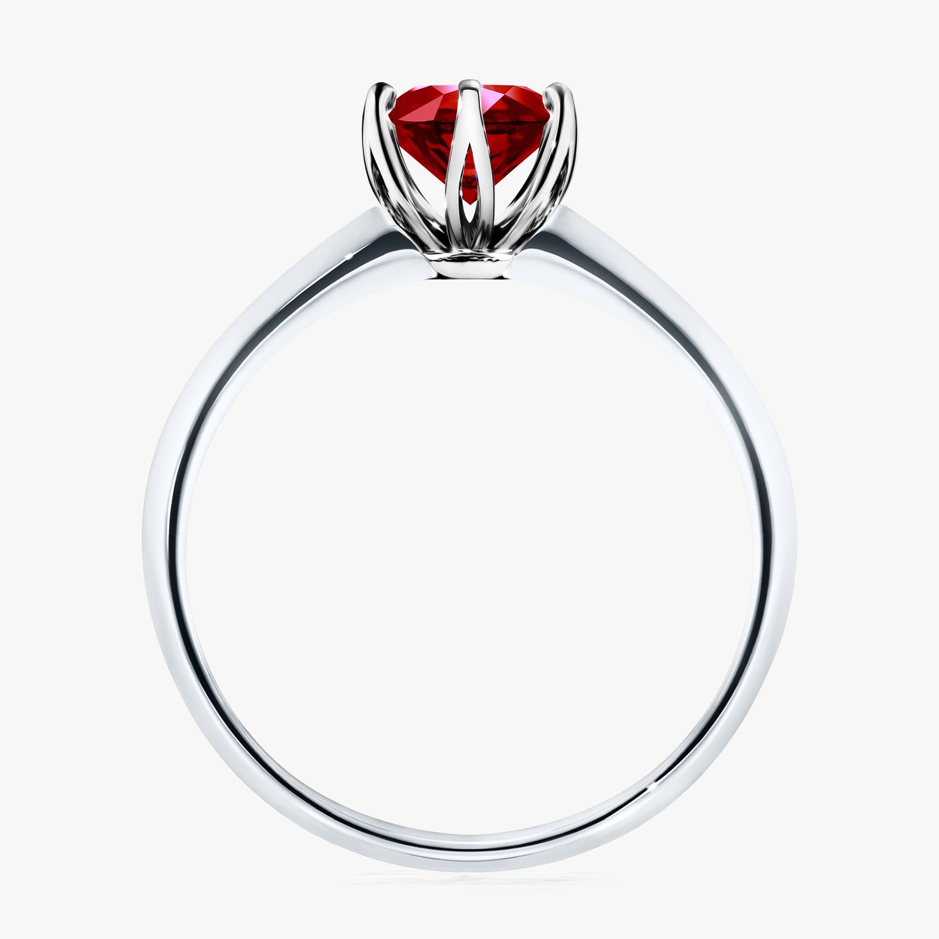 Pierścionek zaręczynowy My Daisy z białego złota z rubinem 0,80ct
