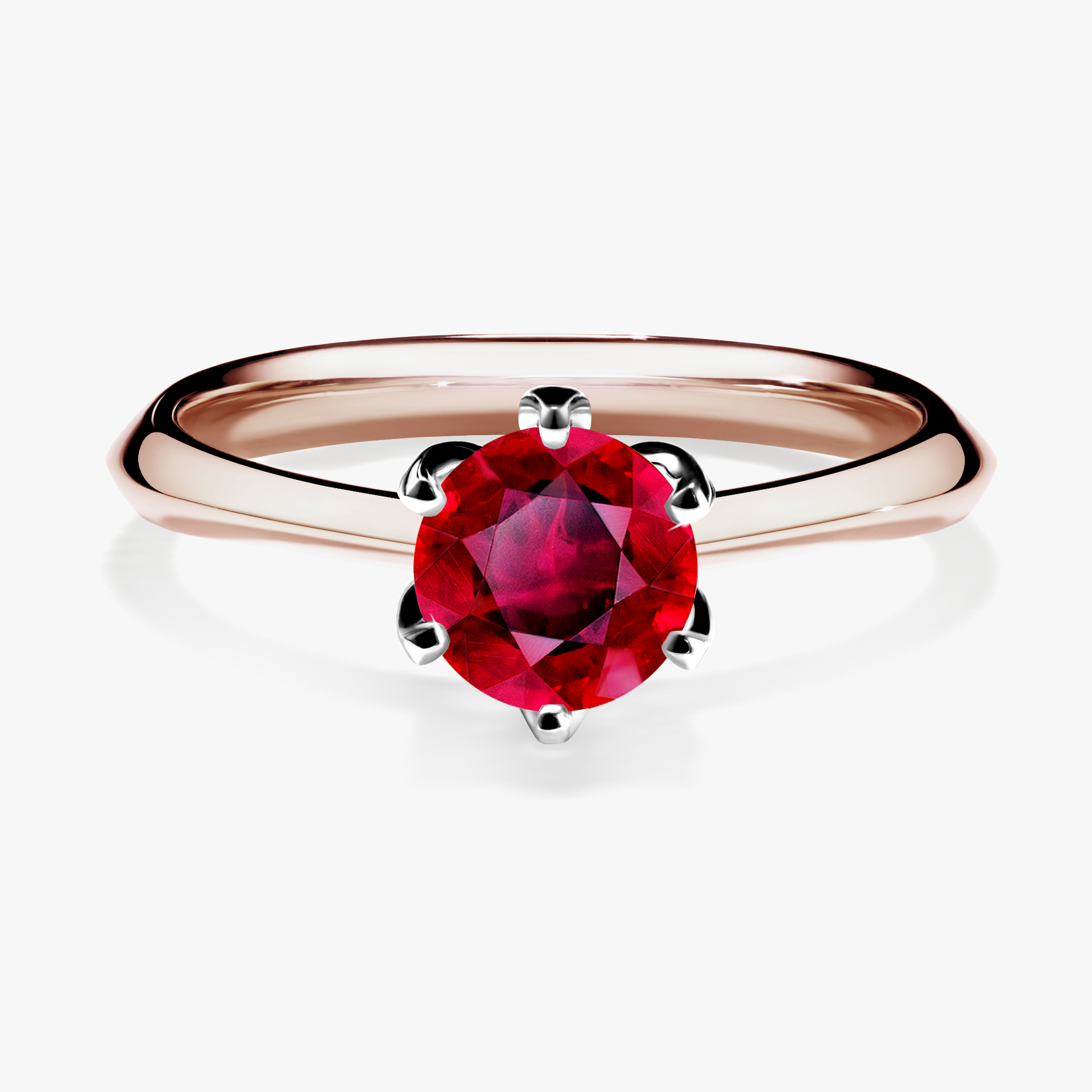 Pierścionek zaręczynowy My Daisy z różowego złota z rubinem 0,80ct