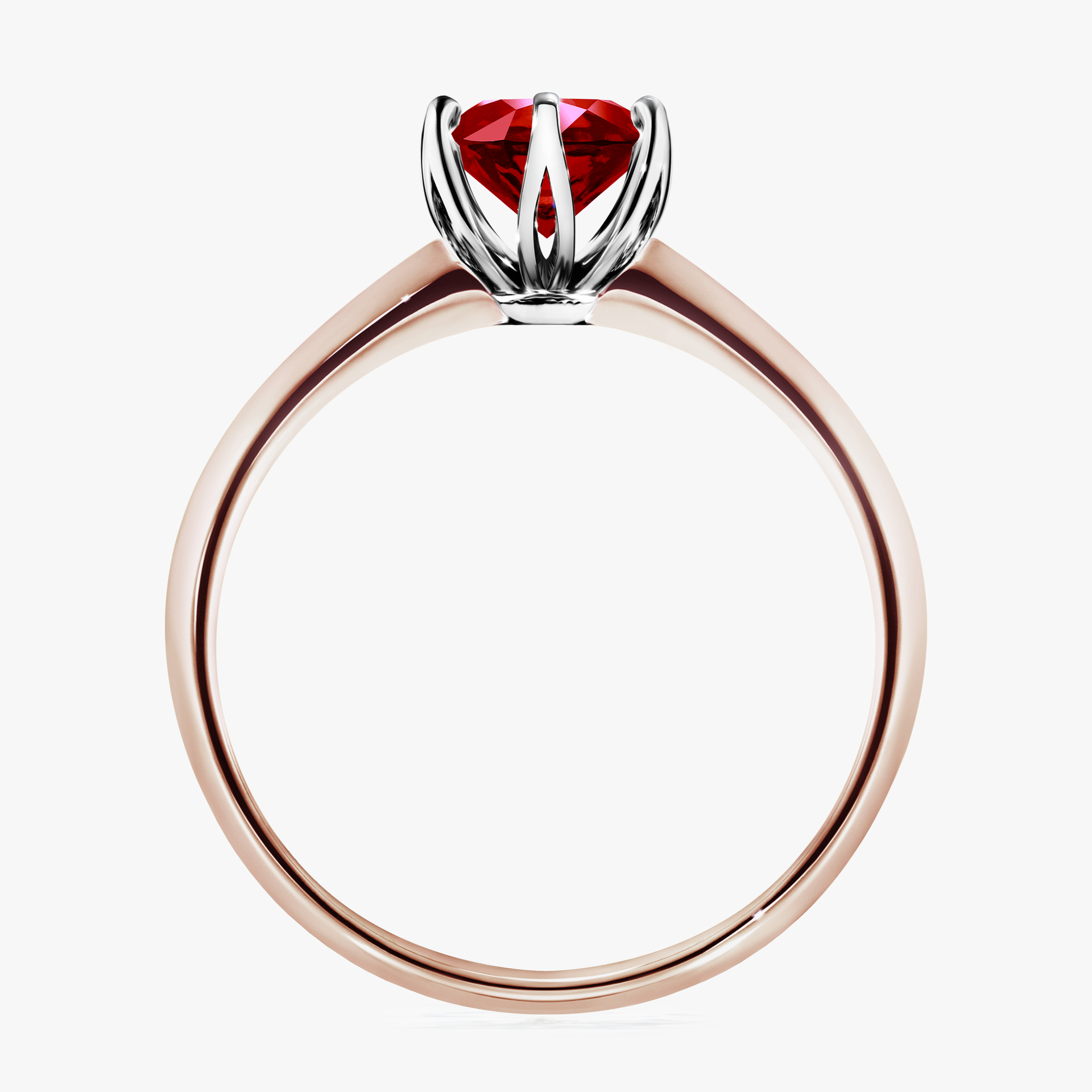 Pierścionek zaręczynowy My Daisy z różowego złota z rubinem 0,80ct
