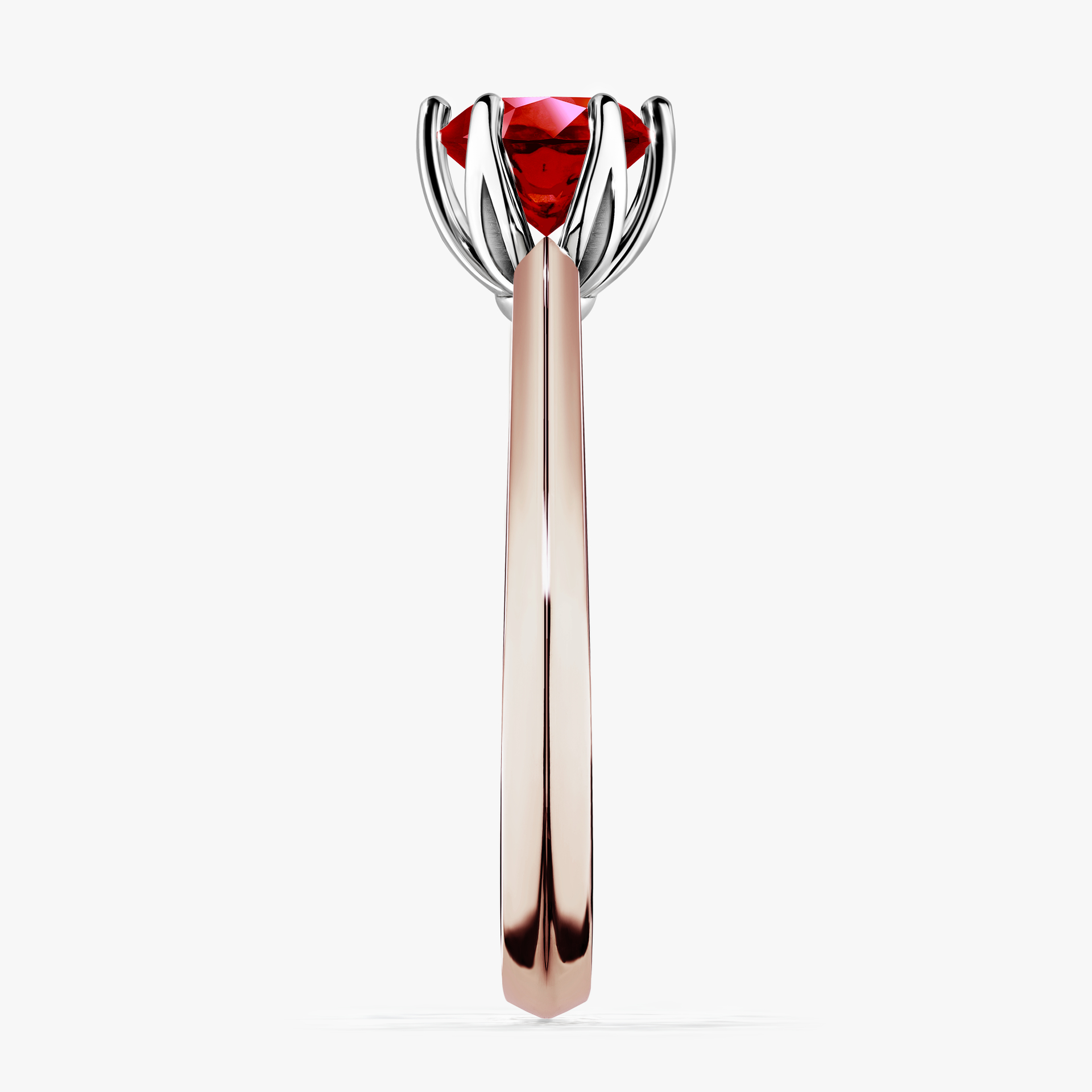 Pierścionek zaręczynowy My Daisy z różowego złota z rubinem 0,80ct