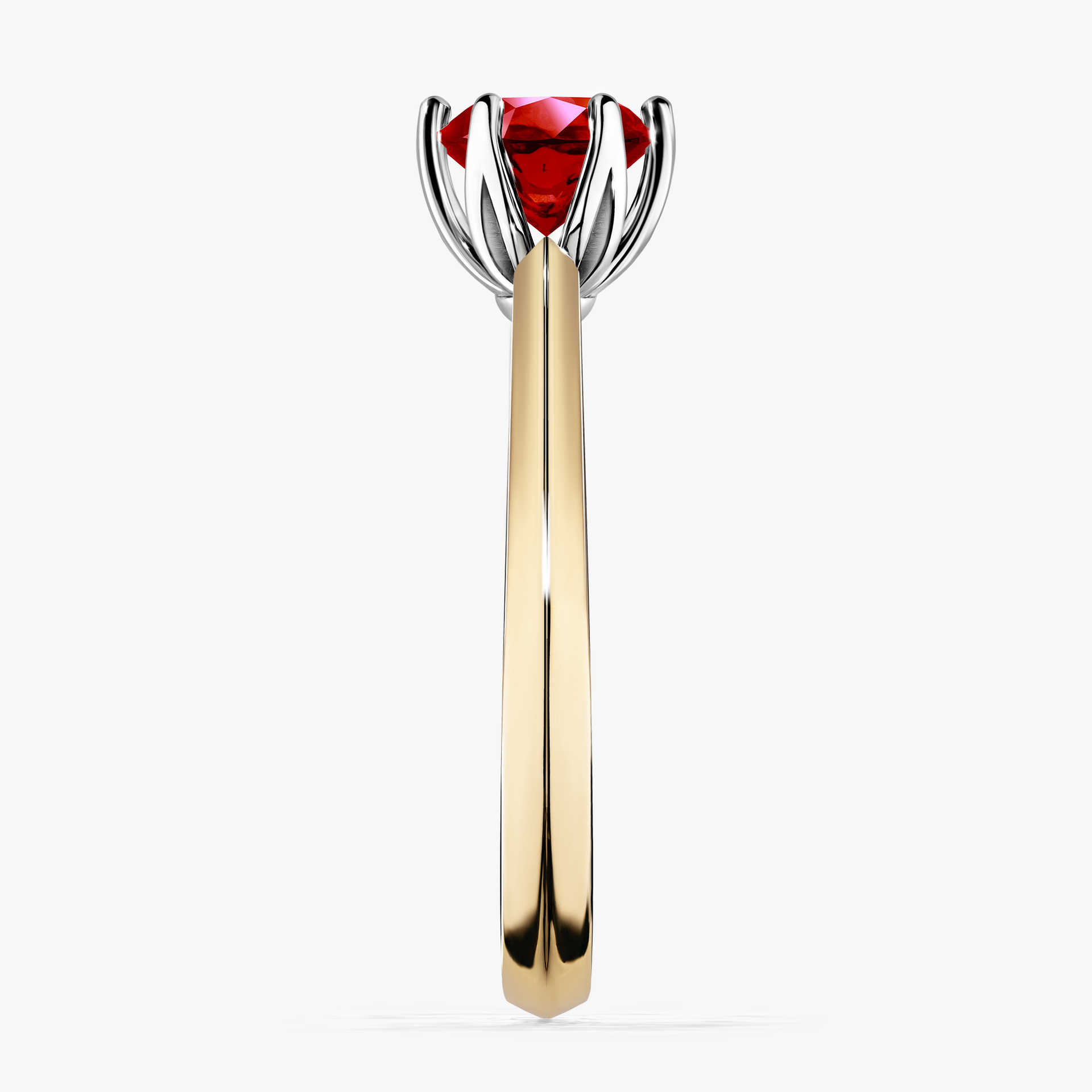 Pierścionek zaręczynowy My Daisy z żółtego złota z rubinem 0,80ct