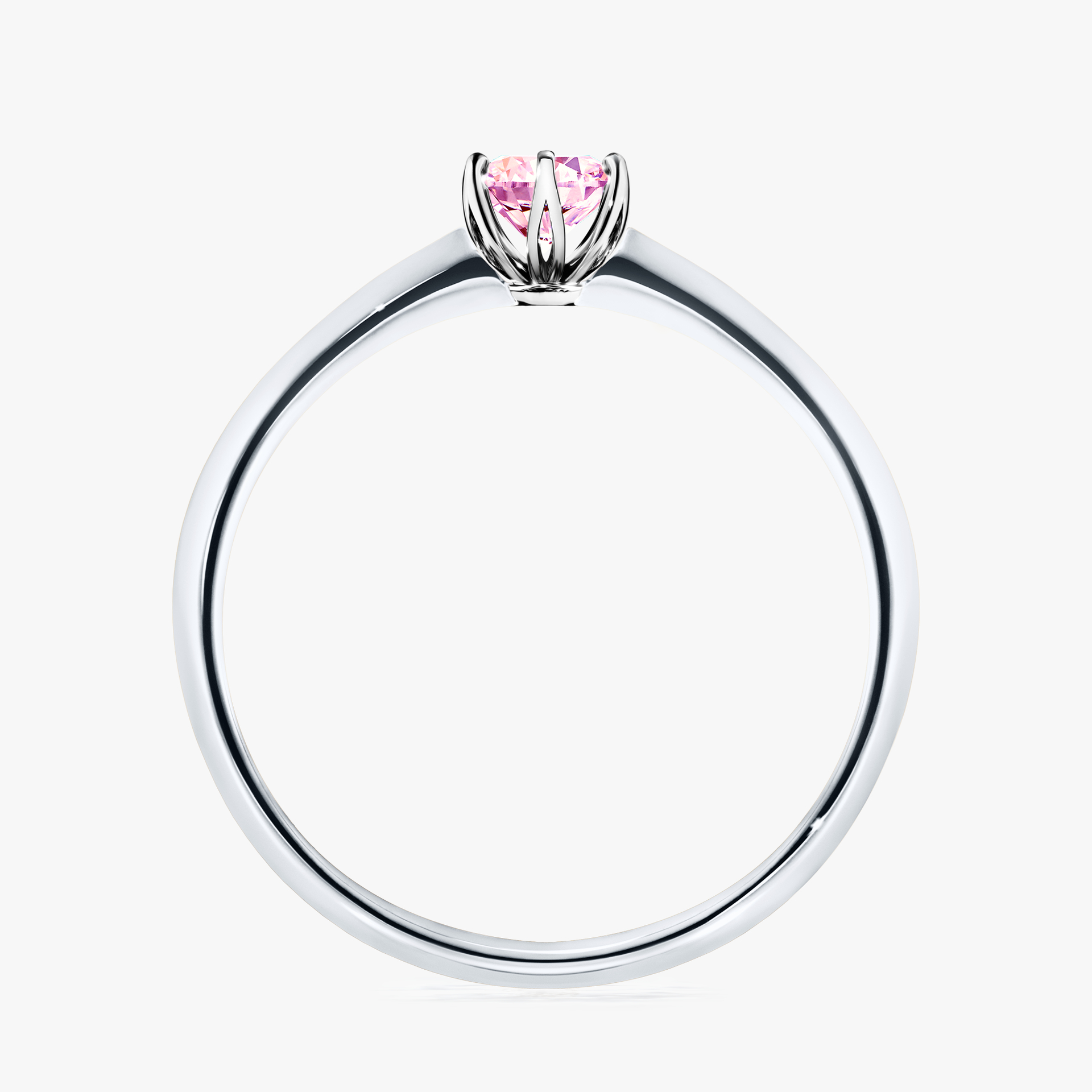 Pierścionek zaręczynowy My Daisy z białego złota z szafirem różowym 0,25ct
