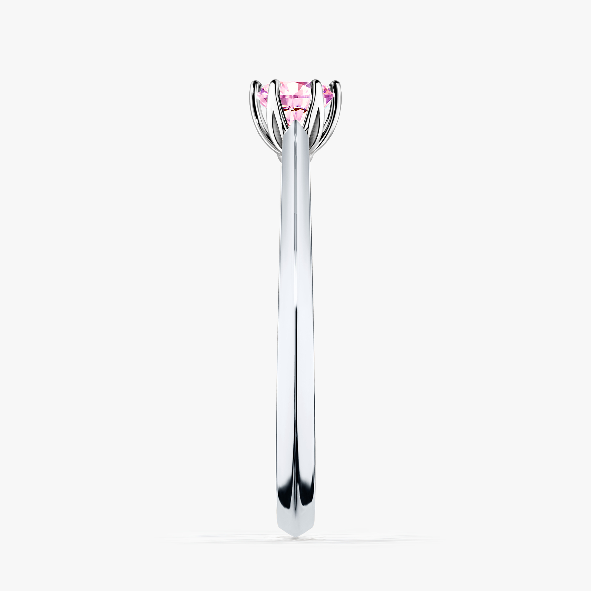 Pierścionek zaręczynowy My Daisy z białego złota z szafirem różowym 0,25ct