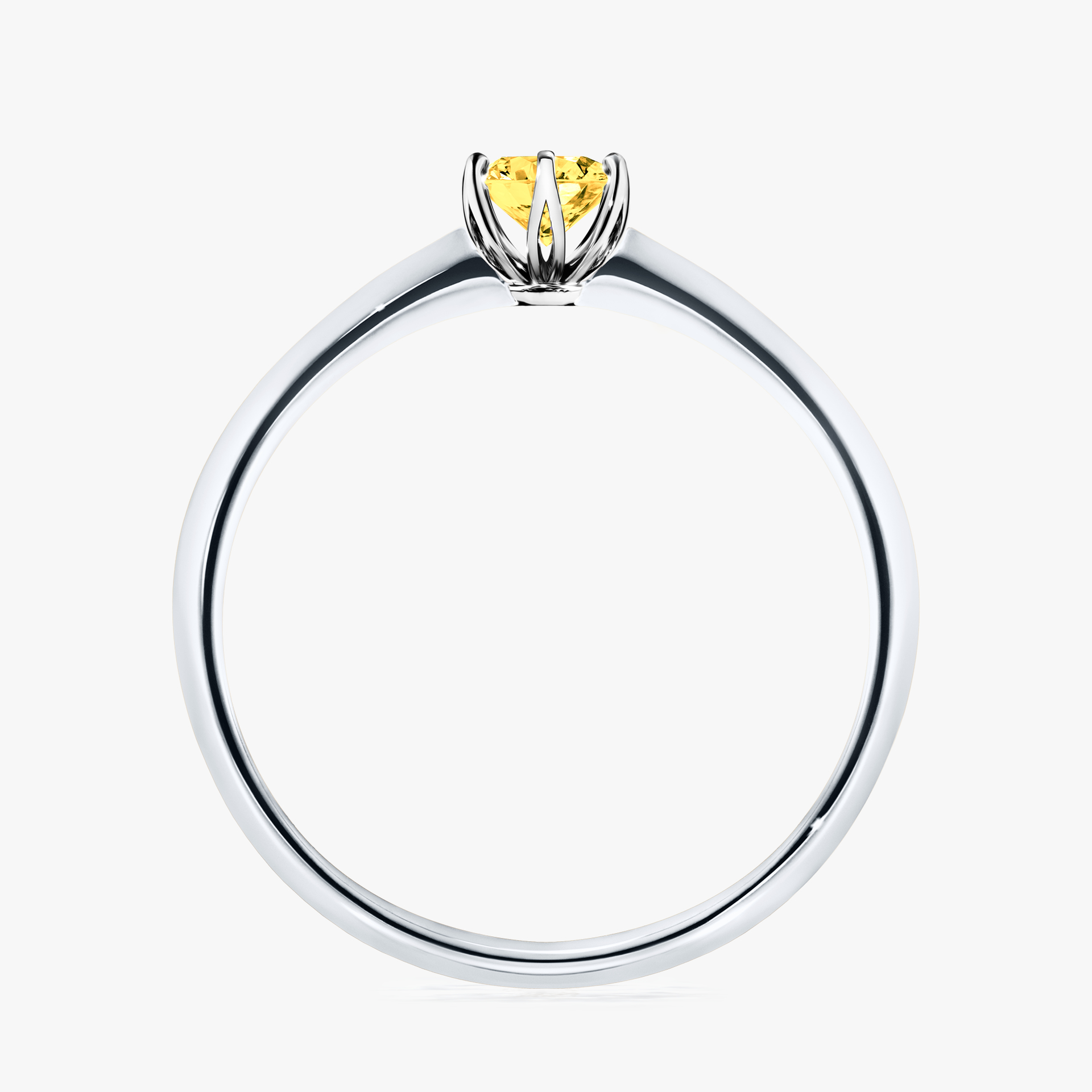 Pierścionek zaręczynowy My Daisy z białego złota z szafirem żółtym 0,25ct