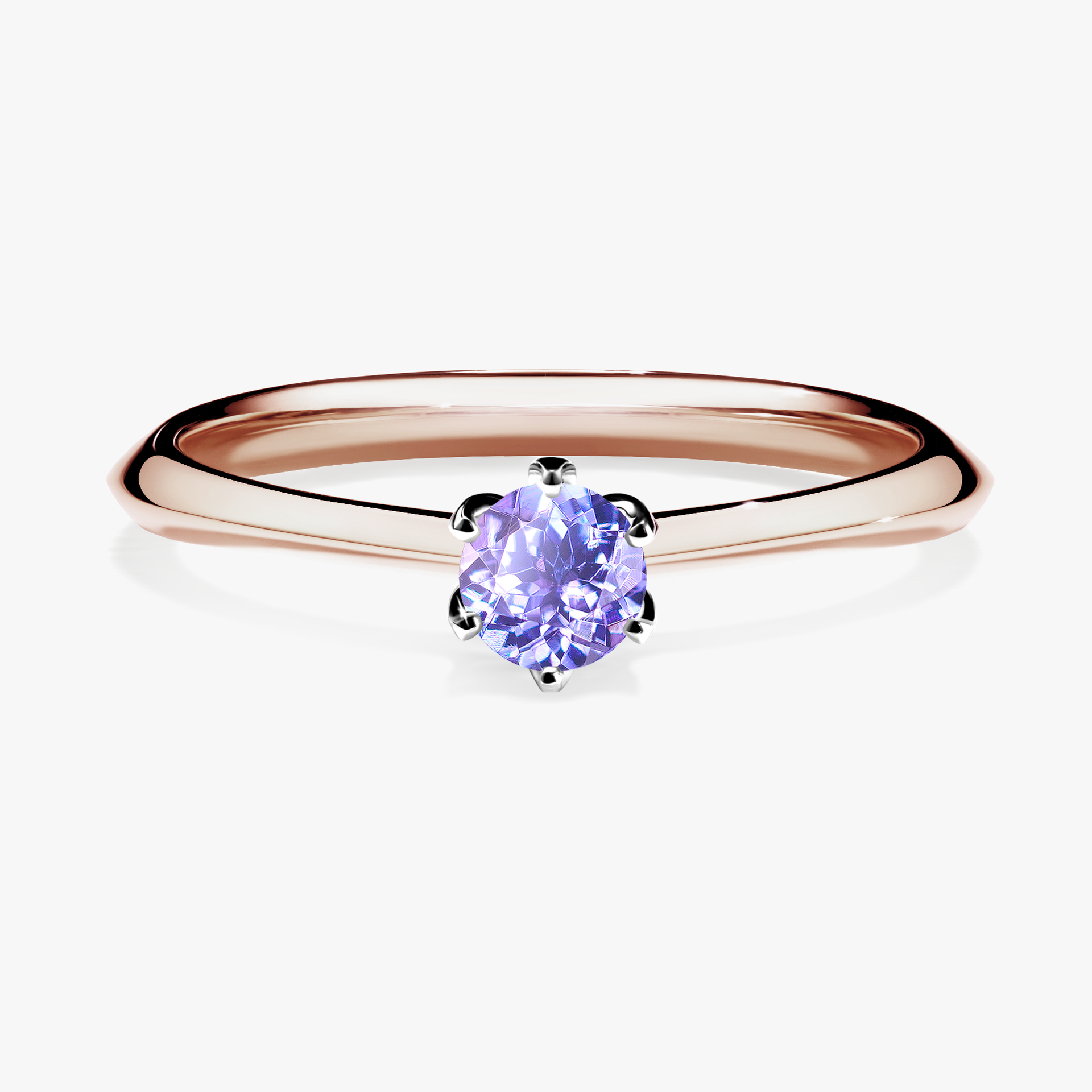 Pierścionek zaręczynowy My Daisy z różowego złota z tanzanitem 0,25ct