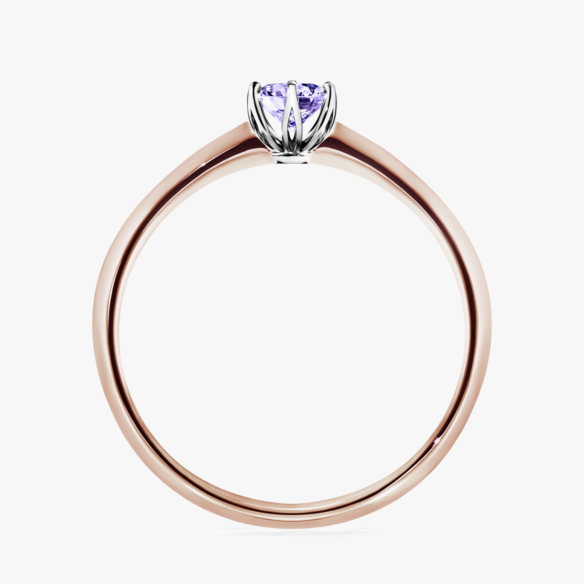 Pierścionek zaręczynowy My Daisy z różowego złota z tanzanitem 0,25ct
