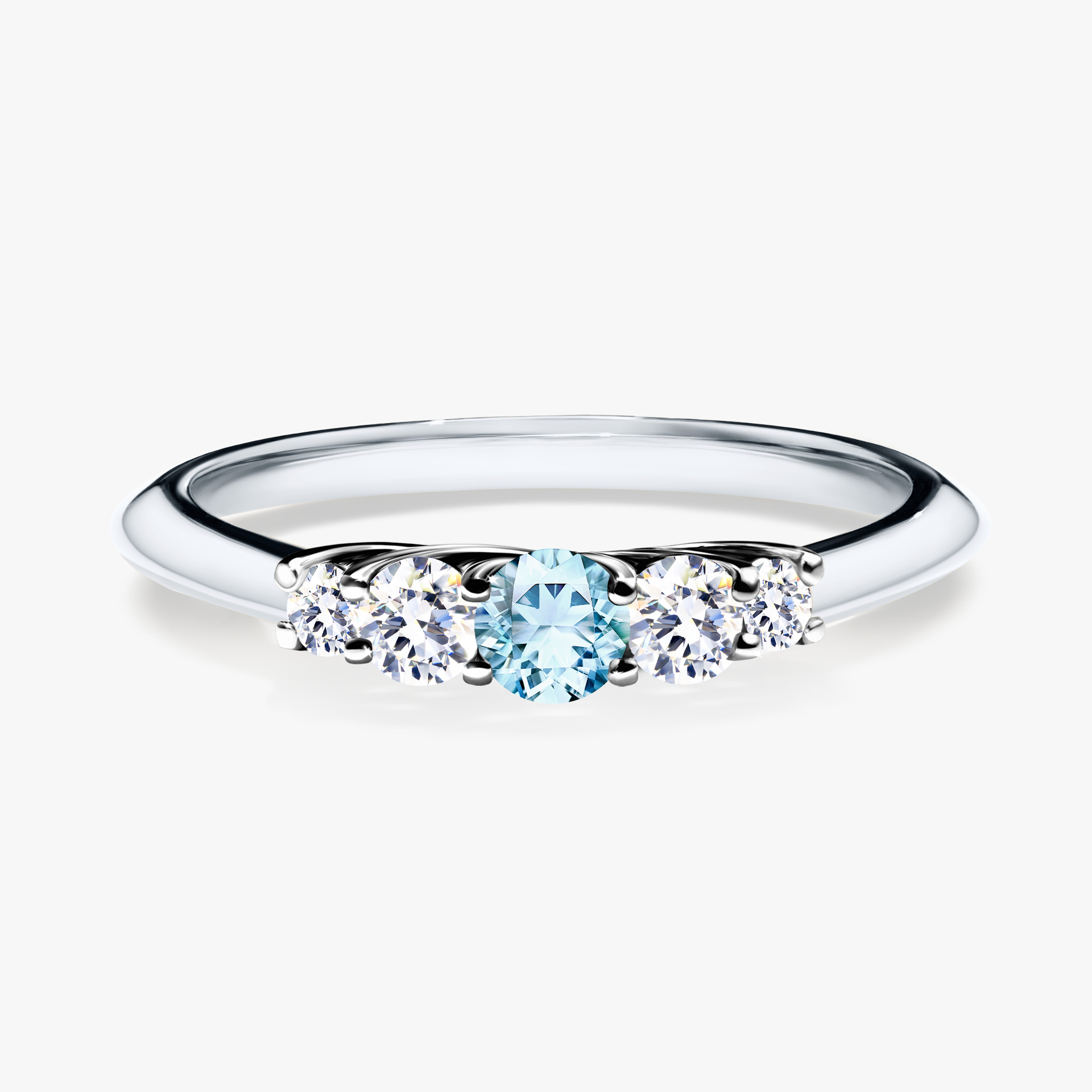 Pierścionek zaręczynowy My Darling z białego złota z akwamarynem 0,22ct