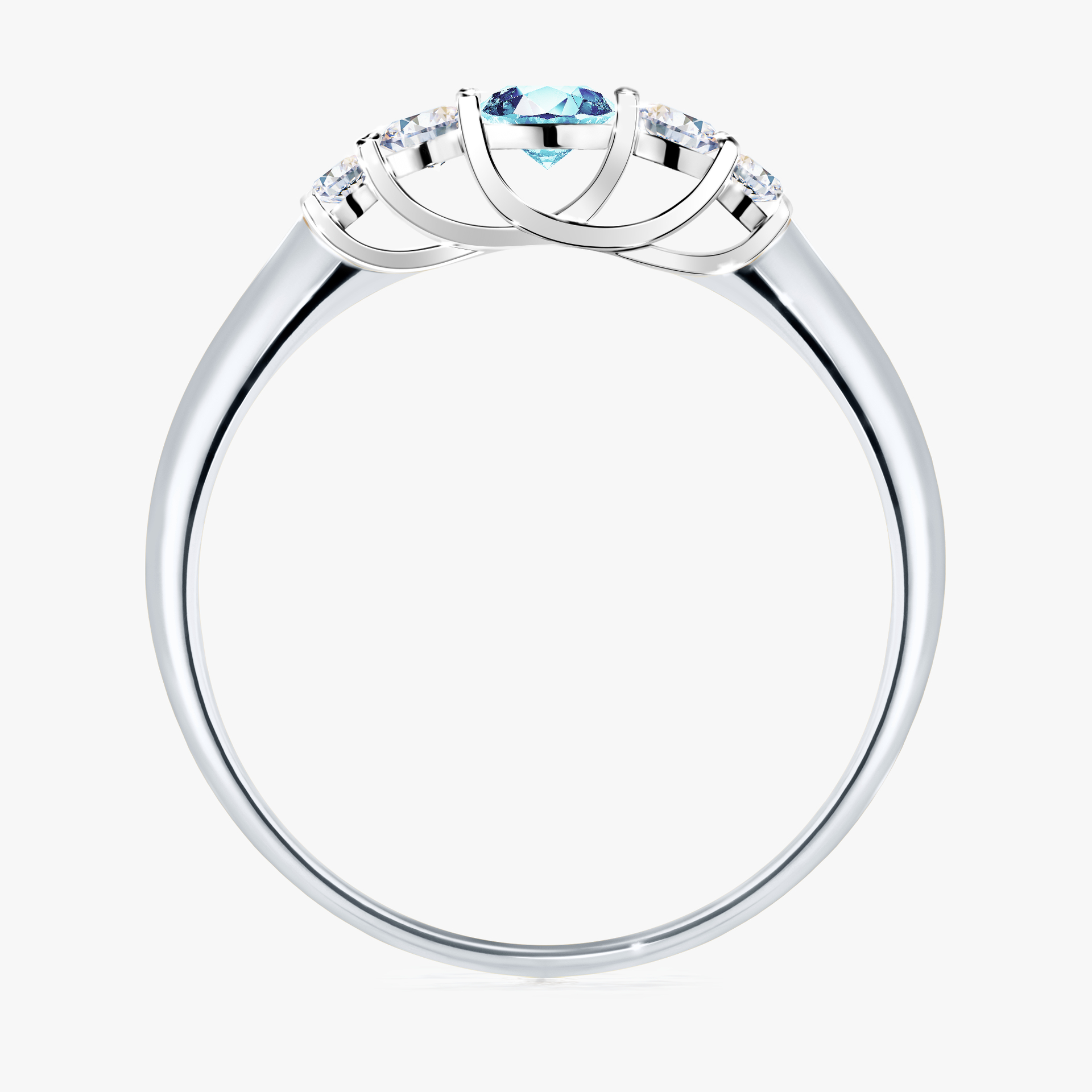 Pierścionek zaręczynowy My Darling z białego złota z akwamarynem 0,22ct