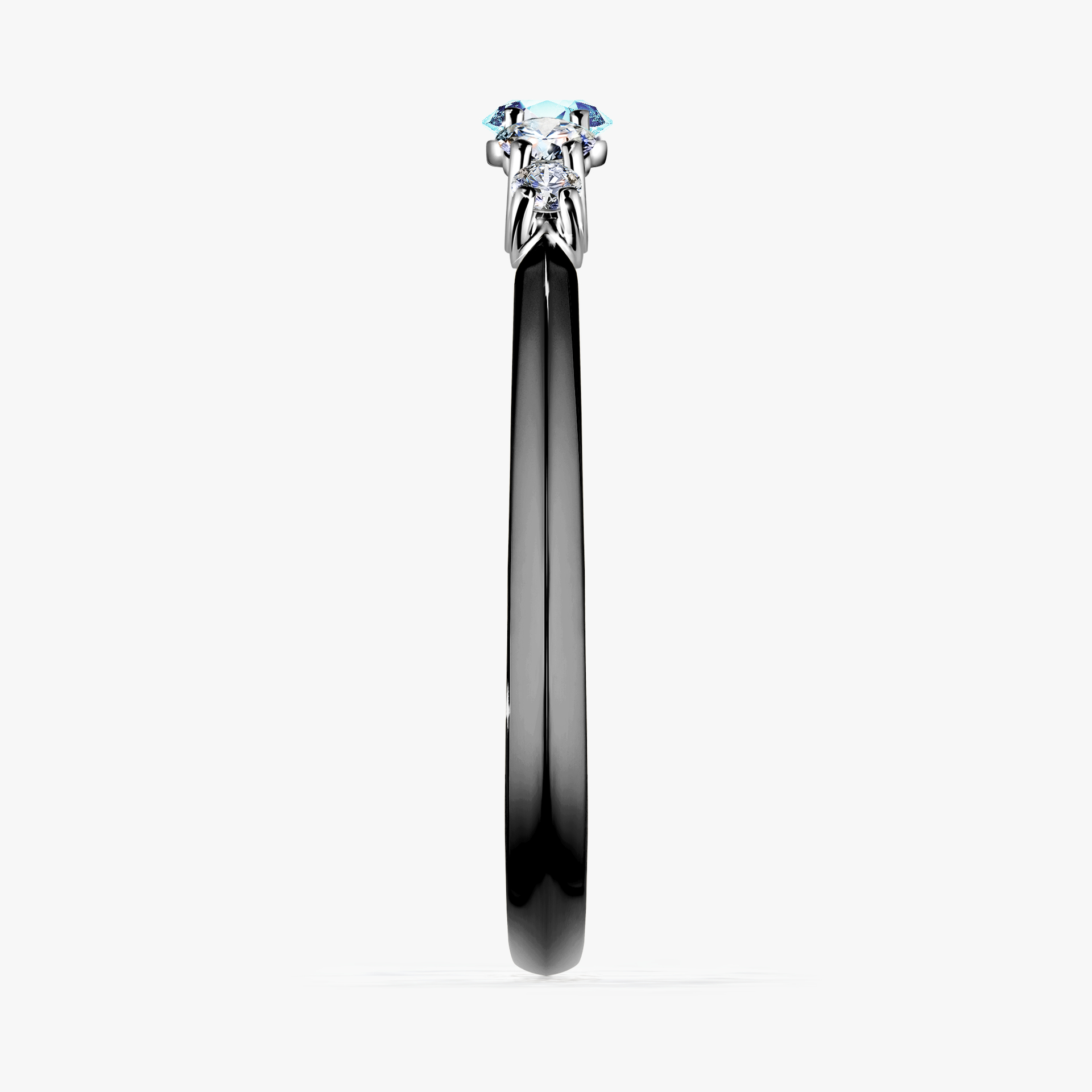 Pierścionek zaręczynowy My Darling z czarnego złota z akwamarynem 0,22ct