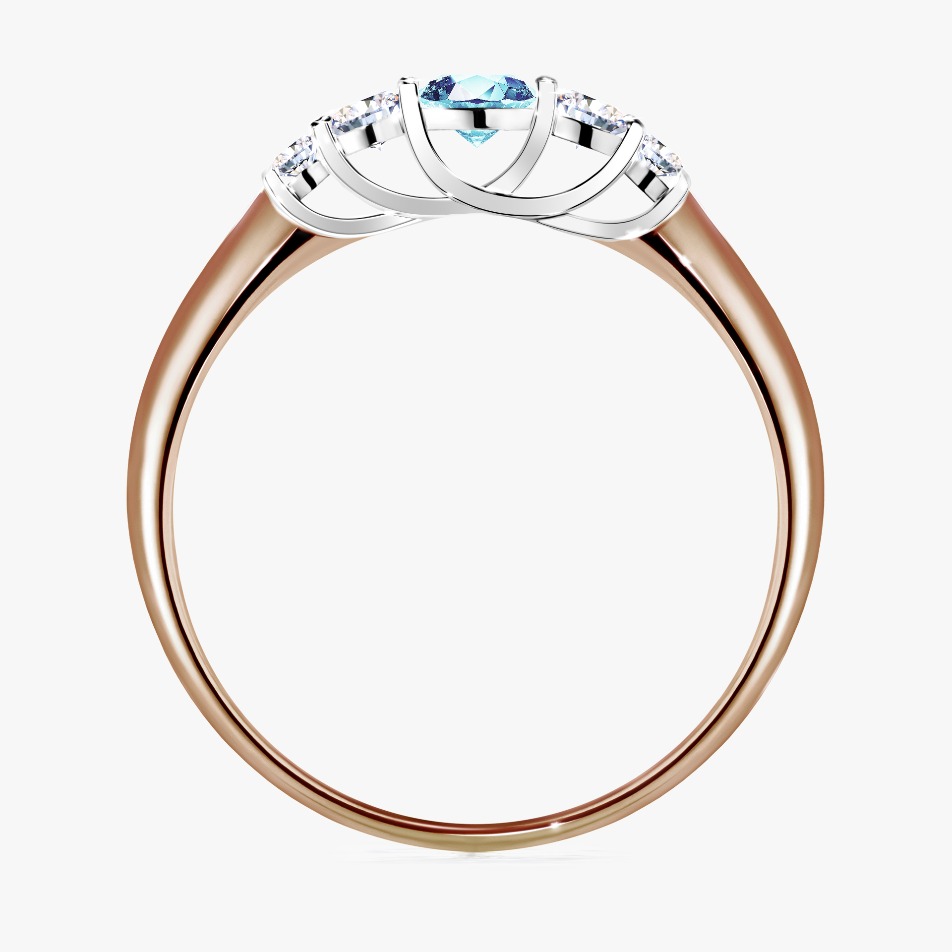 Pierścionek zaręczynowy My Darling z różowego złota z akwamarynem 0,22ct