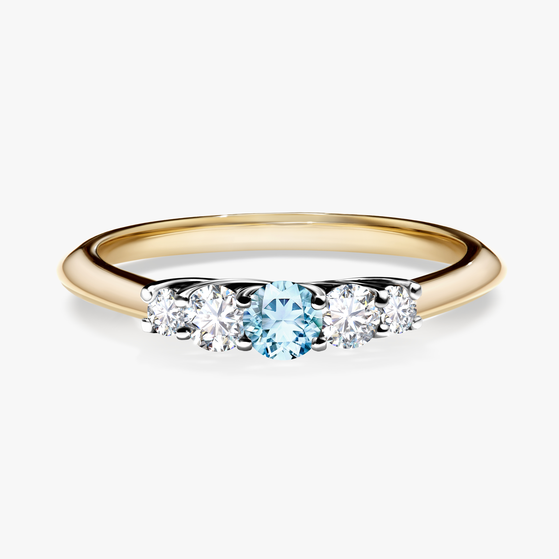 Pierścionek zaręczynowy My Darling z żółtego złota z akwamarynem 0,22ct