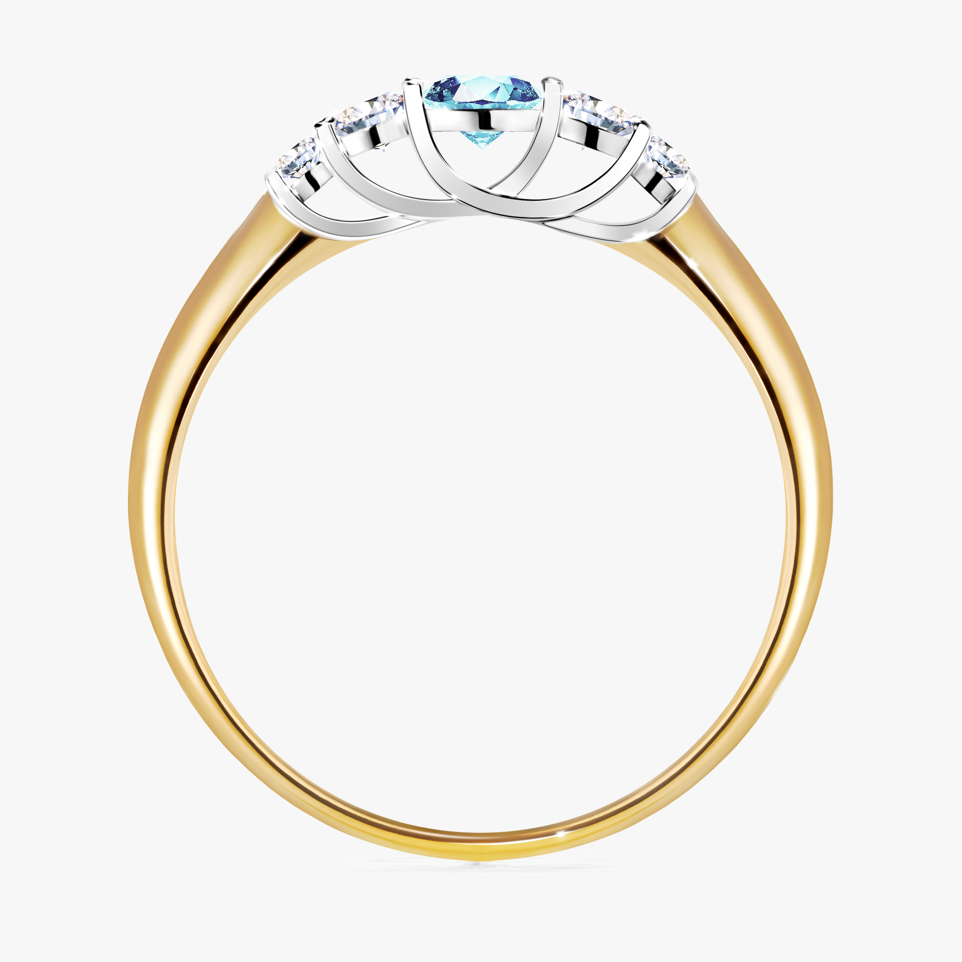 Pierścionek zaręczynowy My Darling z żółtego złota z akwamarynem 0,22ct