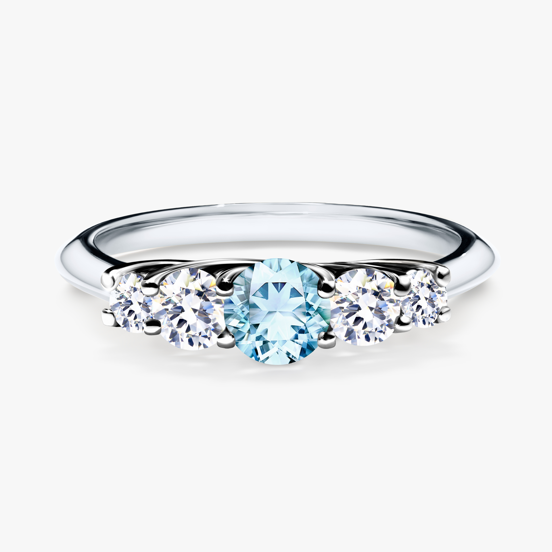 Pierścionek zaręczynowy My Darling z białego złota z akwamarynem 0,53ct