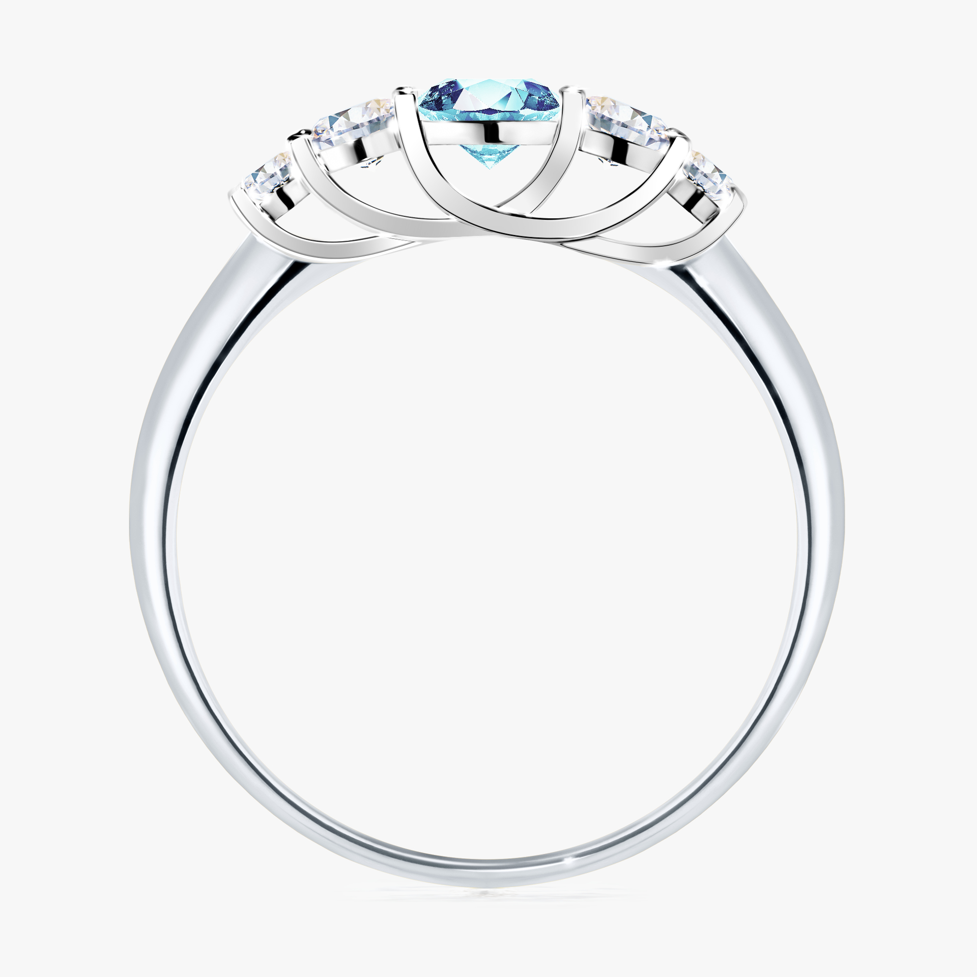 Pierścionek zaręczynowy My Darling z białego złota z akwamarynem 0,53ct