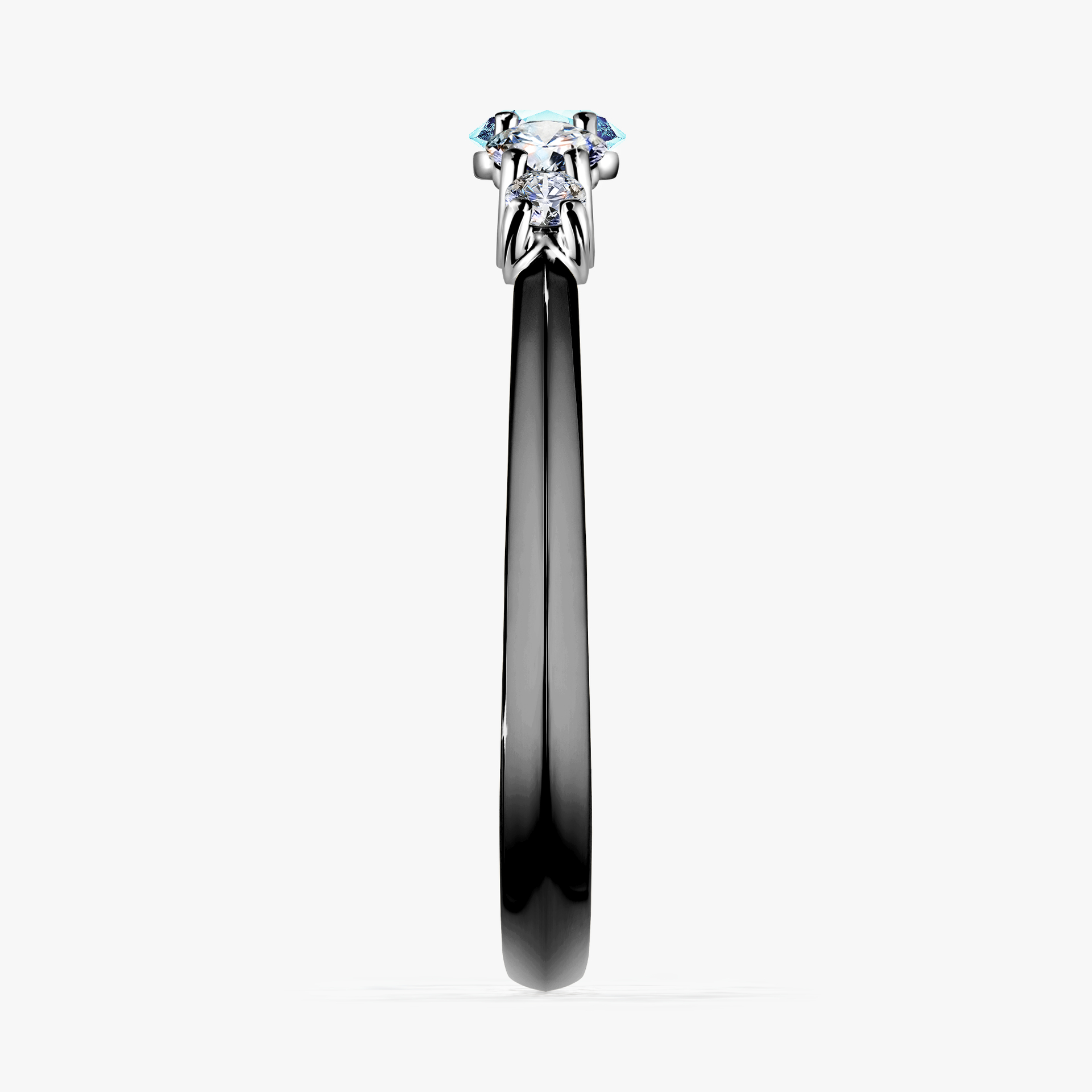 Pierścionek zaręczynowy My Darling z czarnego złota z akwamarynem 0,53ct