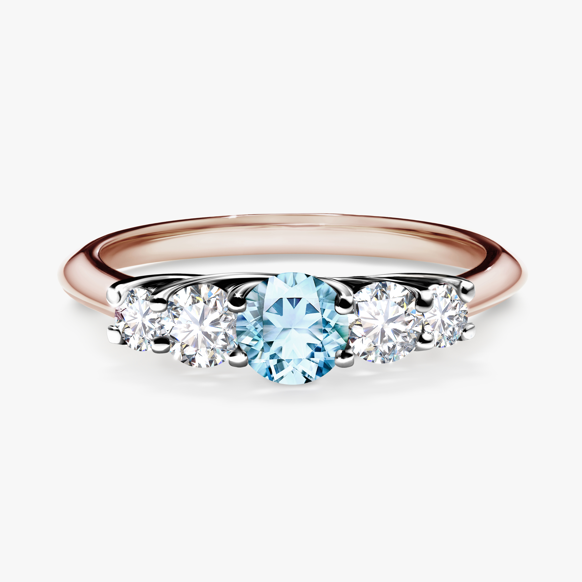 Pierścionek zaręczynowy My Darling z różowego złota z akwamarynem 0,53ct