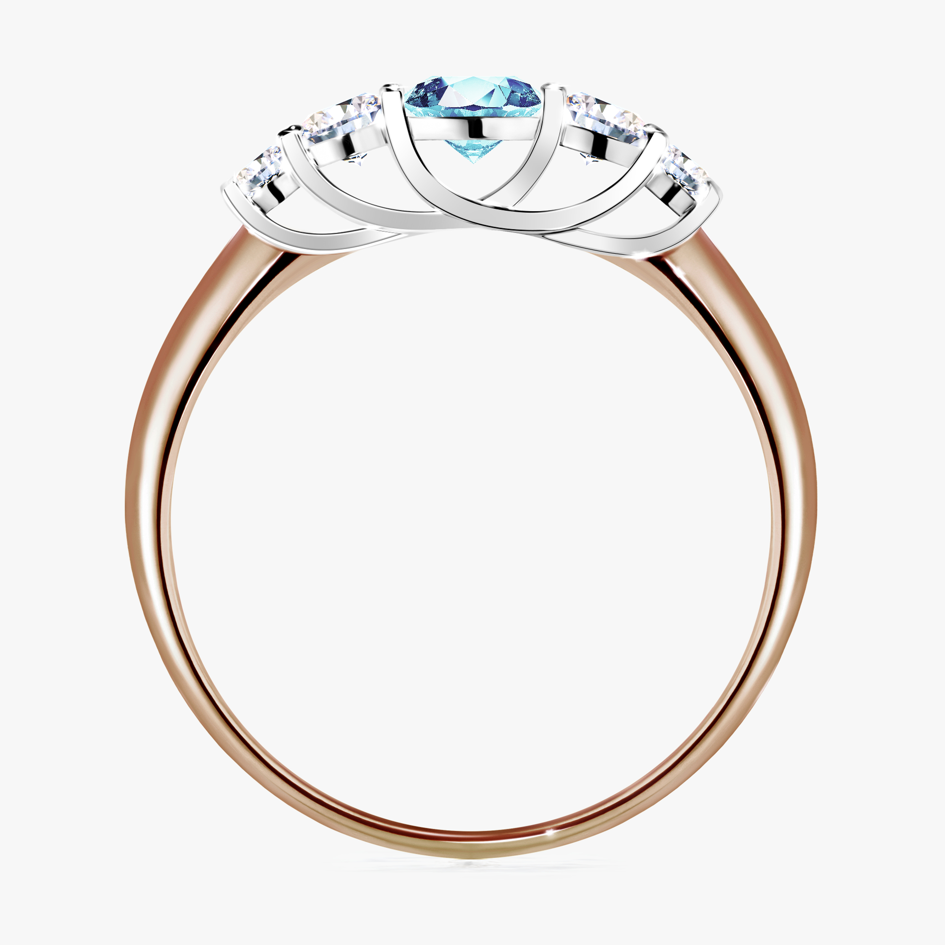 Pierścionek zaręczynowy My Darling z różowego złota z akwamarynem 0,53ct