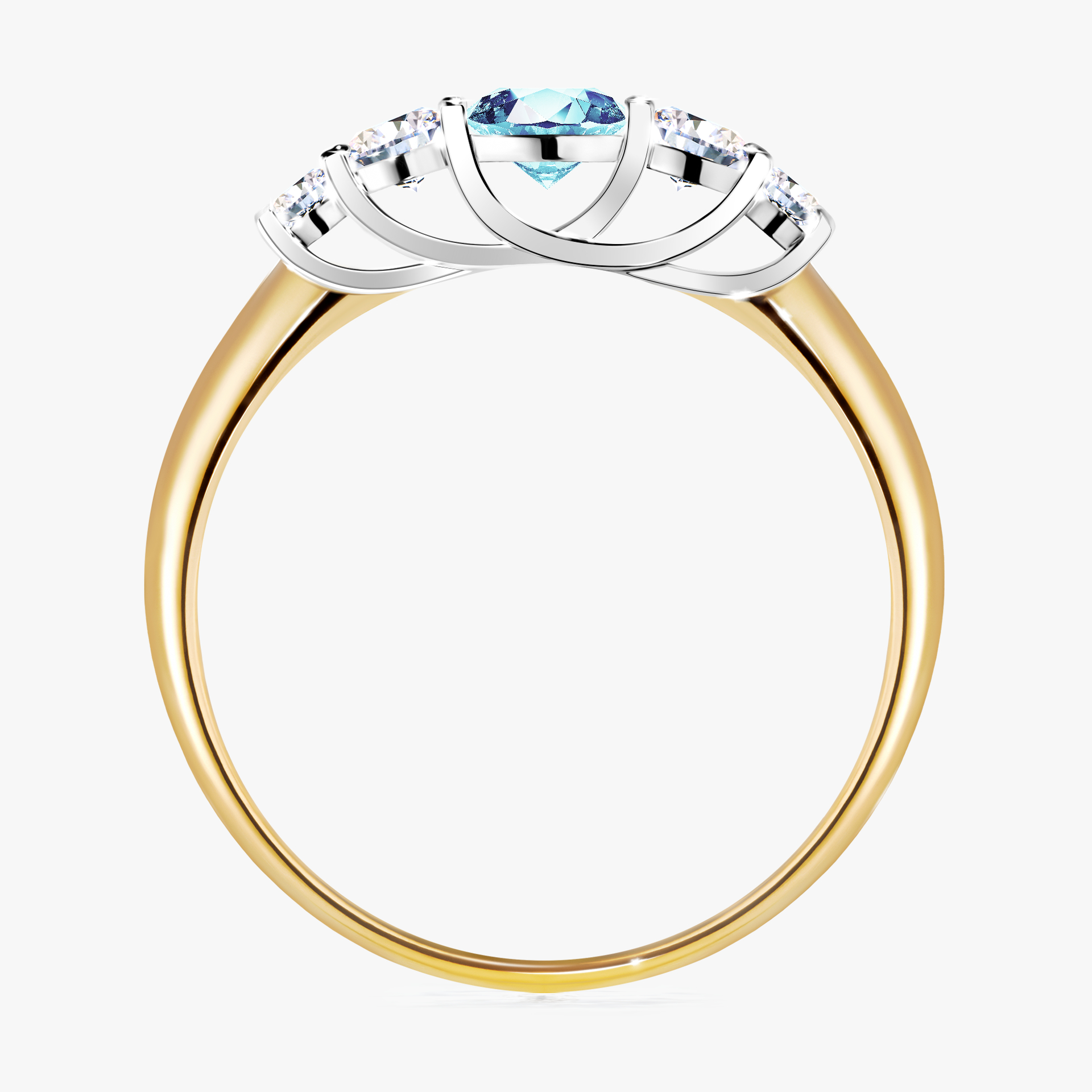 Pierścionek zaręczynowy My Darling z żółtego złota z akwamarynem 0,53ct