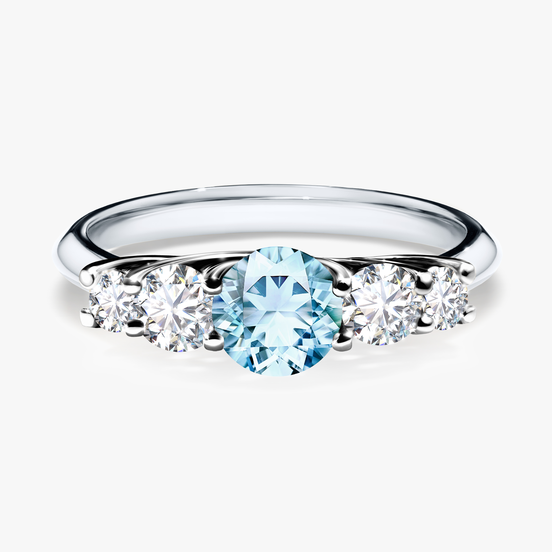 Pierścionek zaręczynowy My Darling z białego złota z akwamarynem 0,96ct