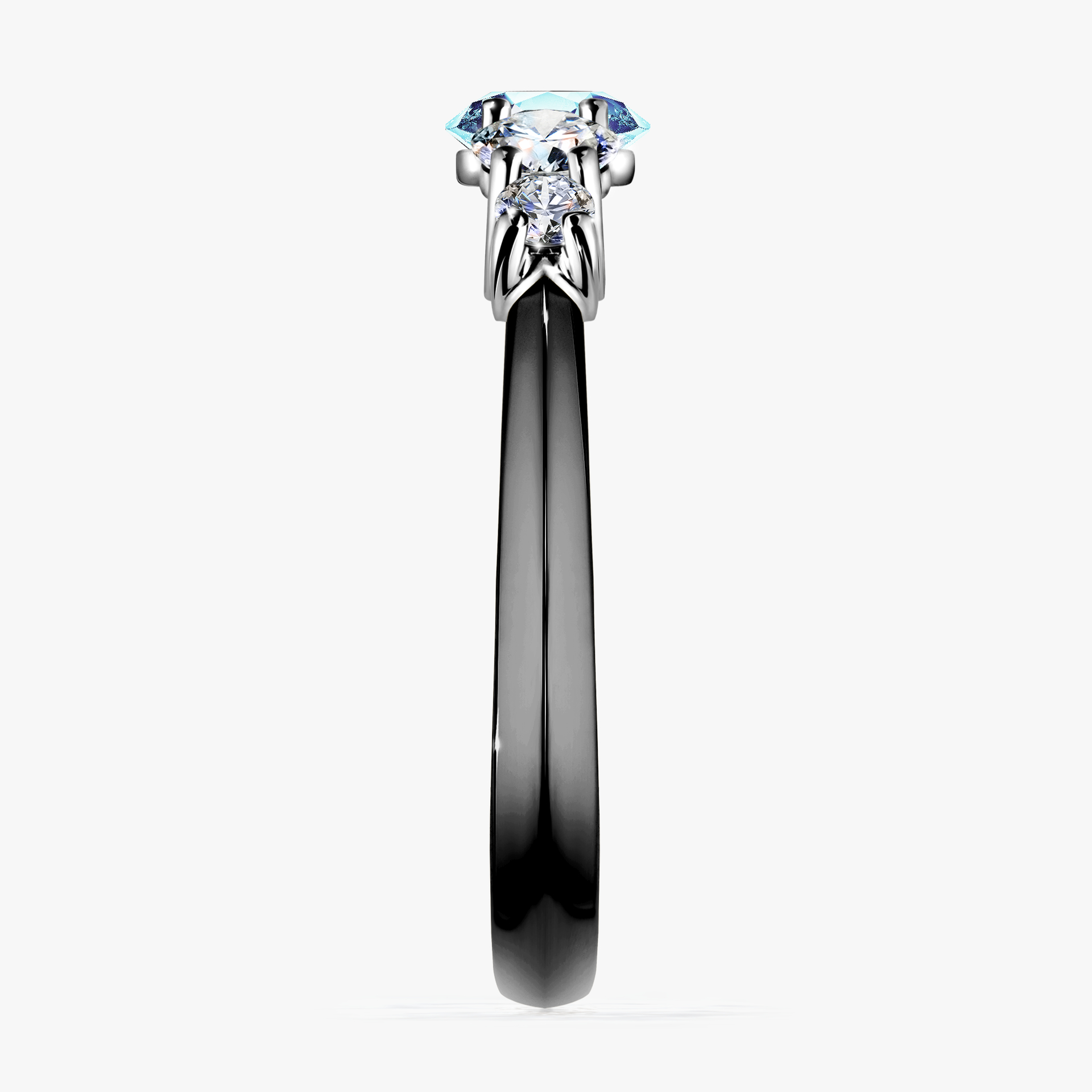 Pierścionek zaręczynowy My Darling z czarnego złota z akwamarynem 0,96ct