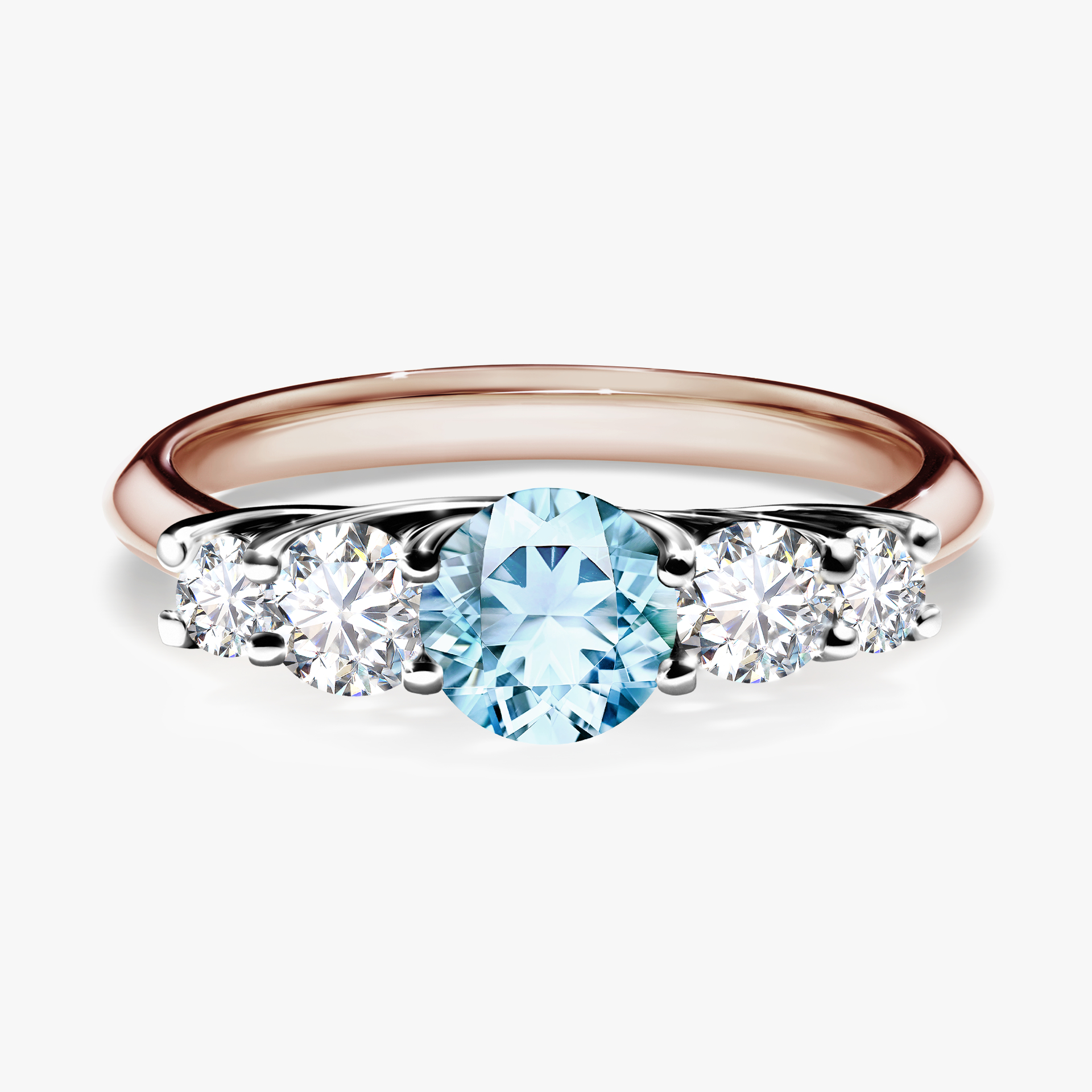 Pierścionek zaręczynowy My Darling z różowego złota z akwamarynem 0,96ct