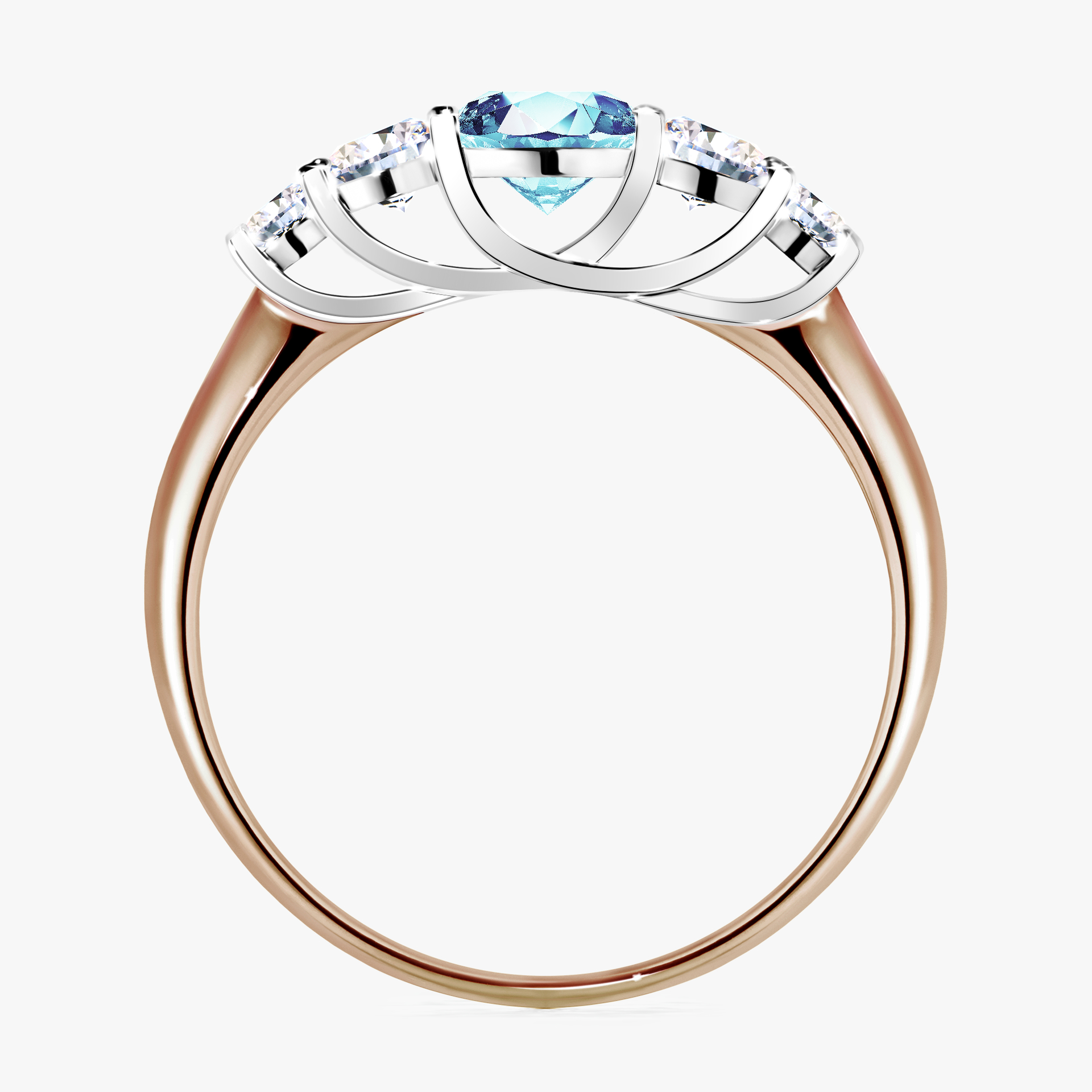 Pierścionek zaręczynowy My Darling z różowego złota z akwamarynem 0,96ct