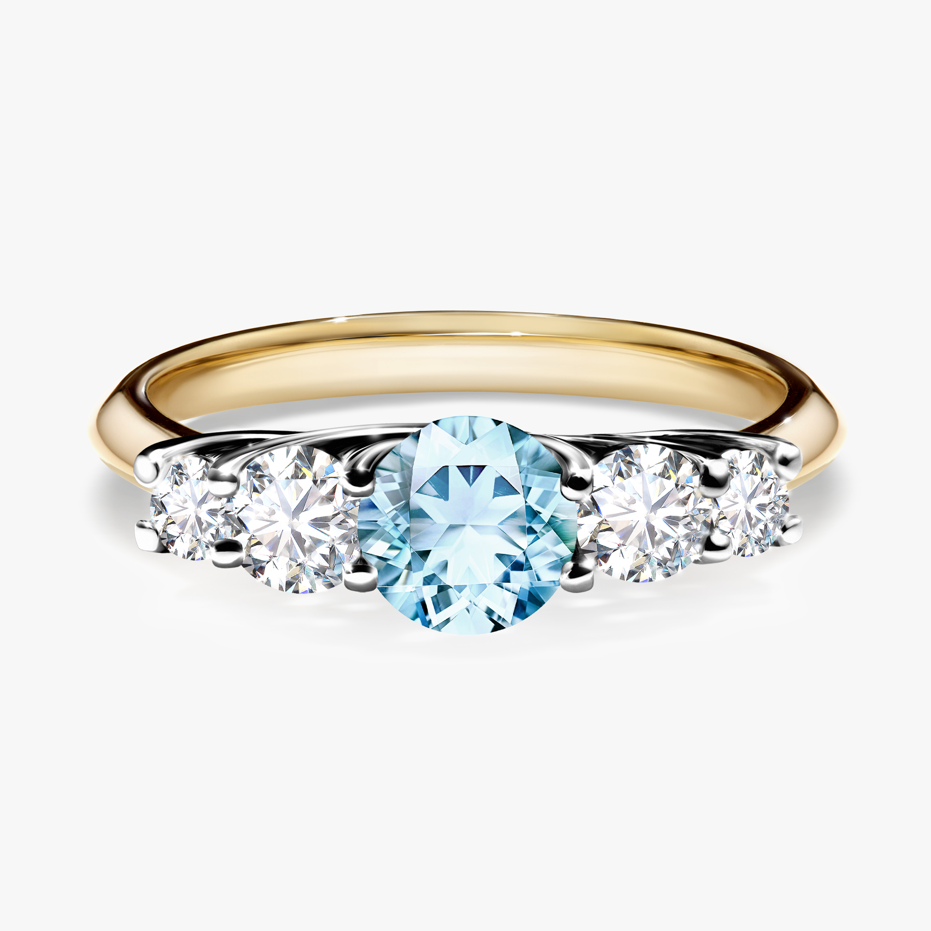 Pierścionek zaręczynowy My Darling z żółtego złota z akwamarynem 0,96ct