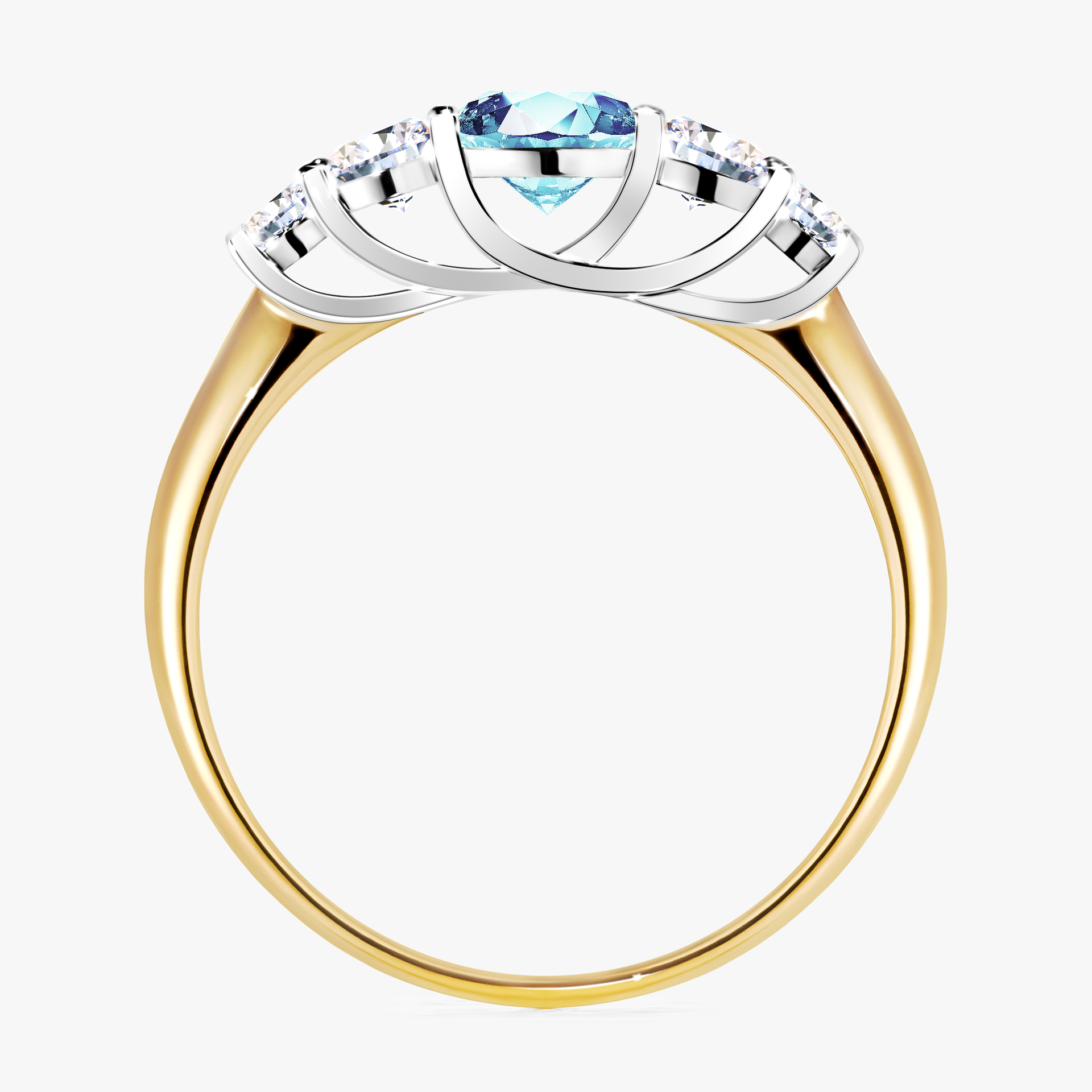 Pierścionek zaręczynowy My Darling z żółtego złota z akwamarynem 0,96ct