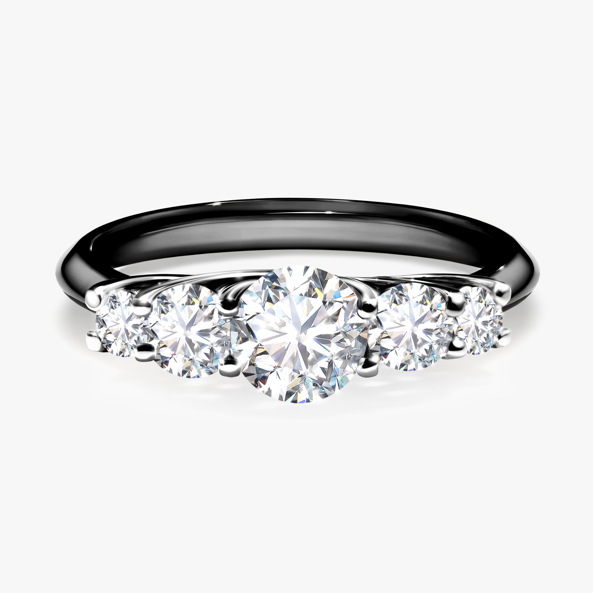 Pierścionek zaręczynowy My Darling z czarnego złota z diamentem naturalnym 0,96ct