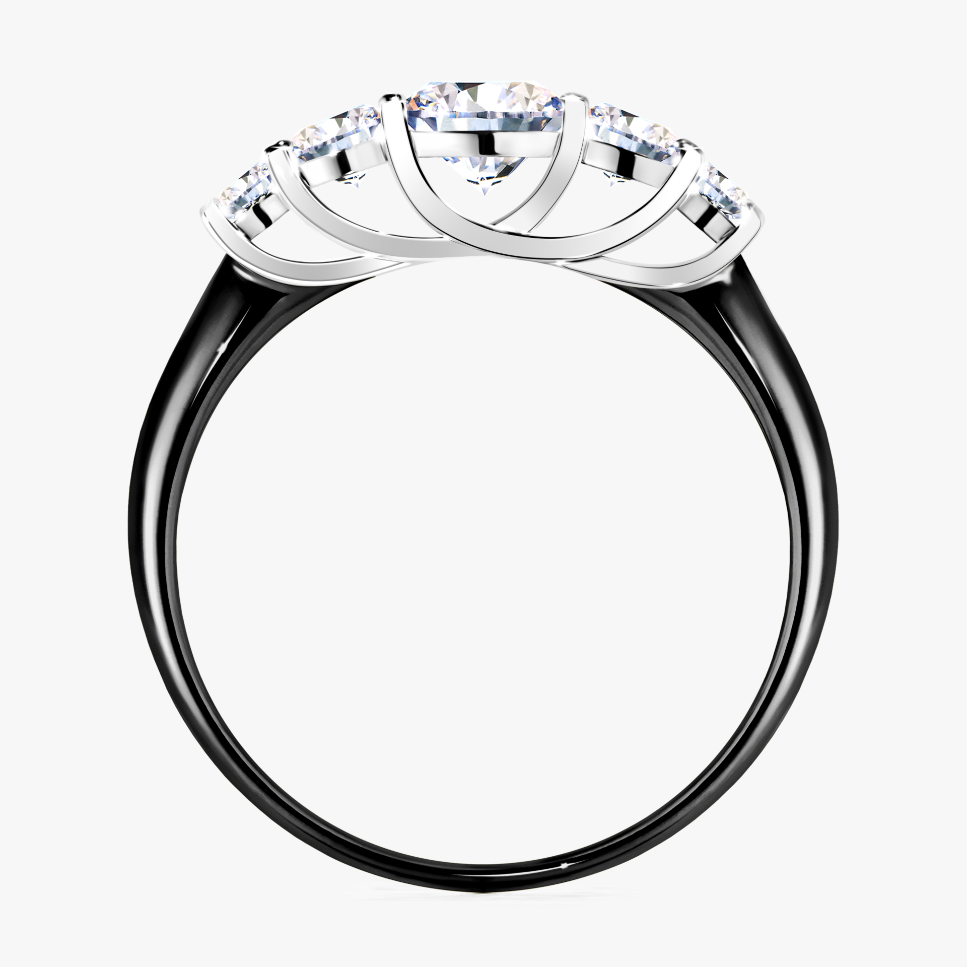 Pierścionek zaręczynowy My Darling z czarnego złota z diamentem naturalnym 0,96ct