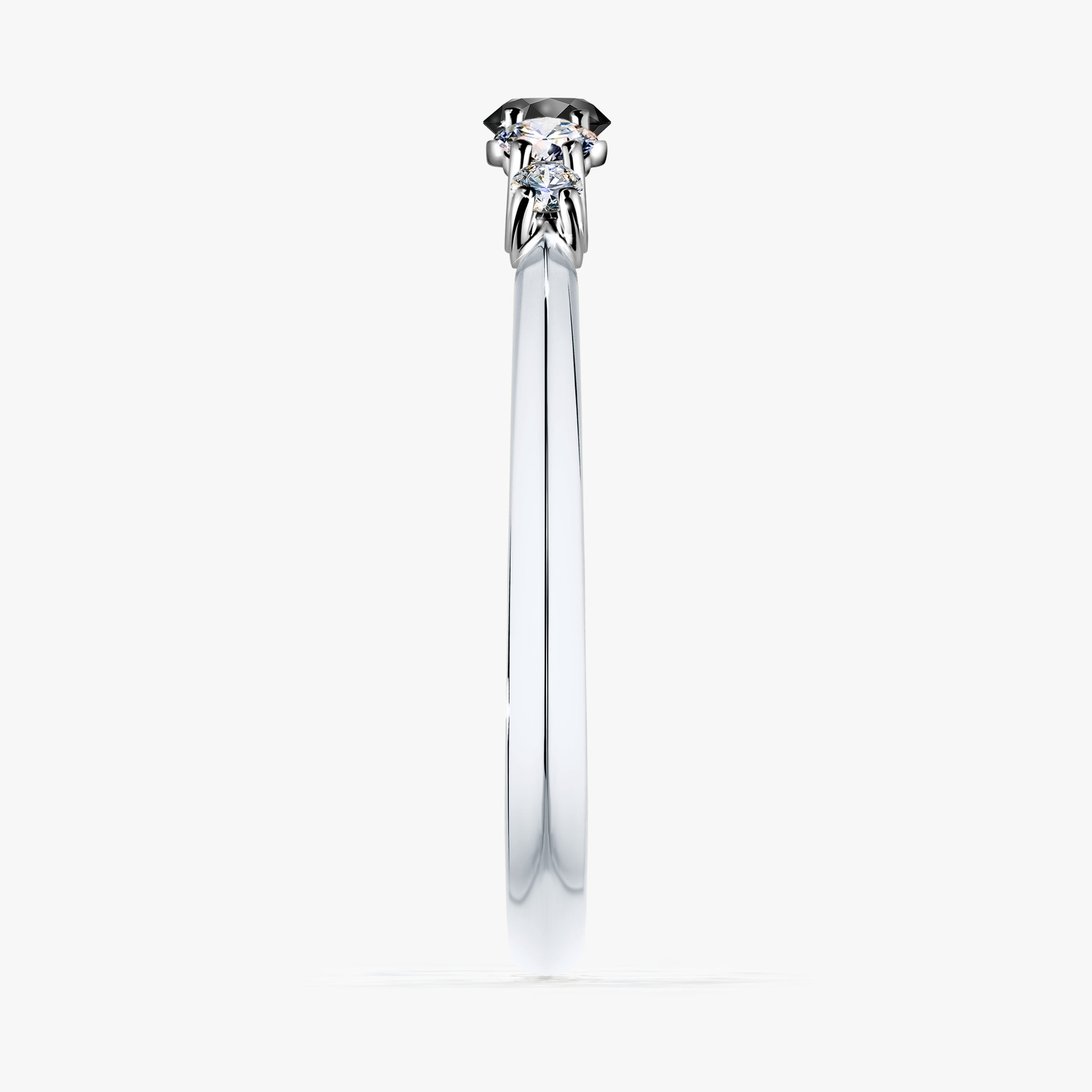 Pierścionek zaręczynowy My Darling z białego złota z czarnym diamentem 0,22ct