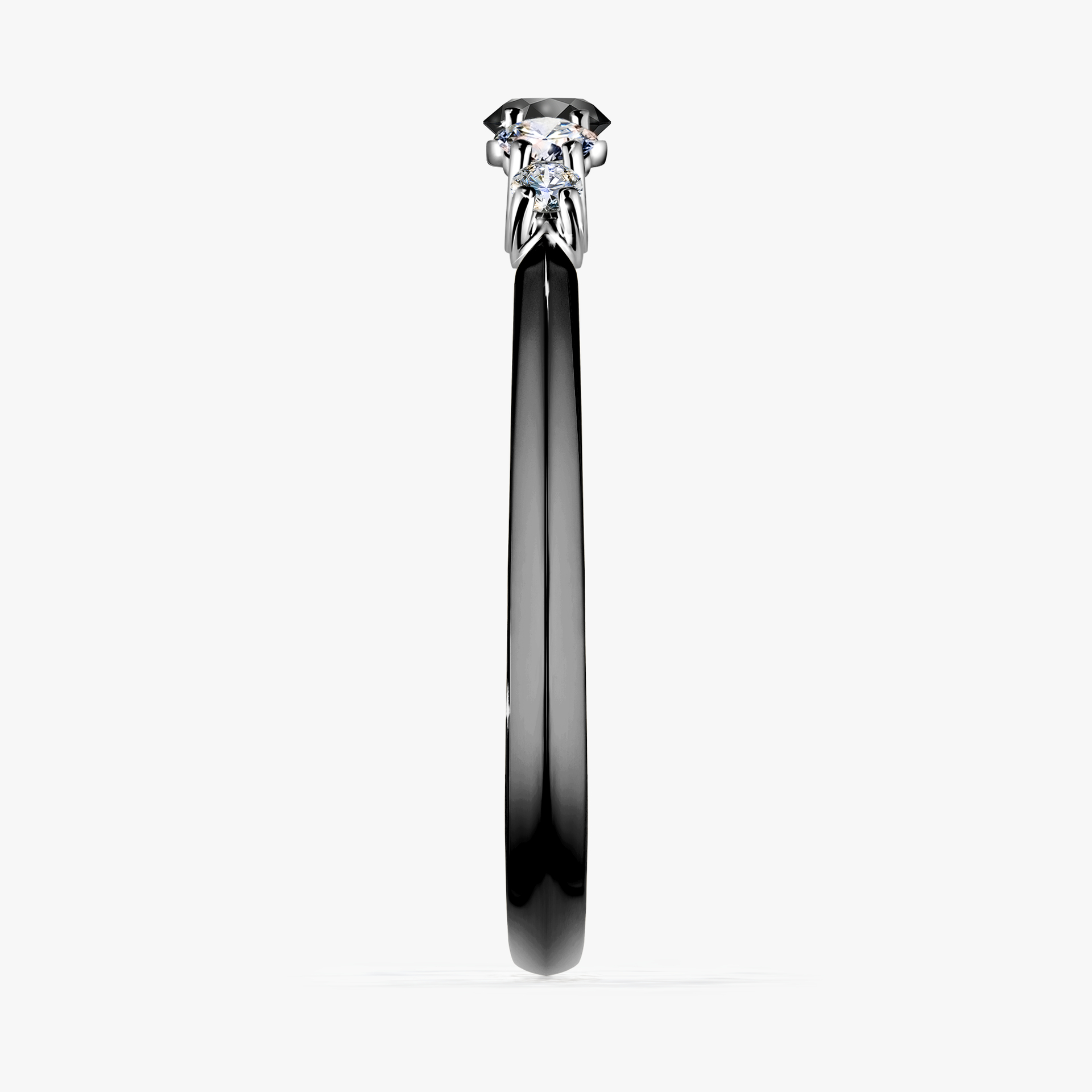Pierścionek zaręczynowy My Darling z czarnego złota z czarnym diamentem 0,22ct