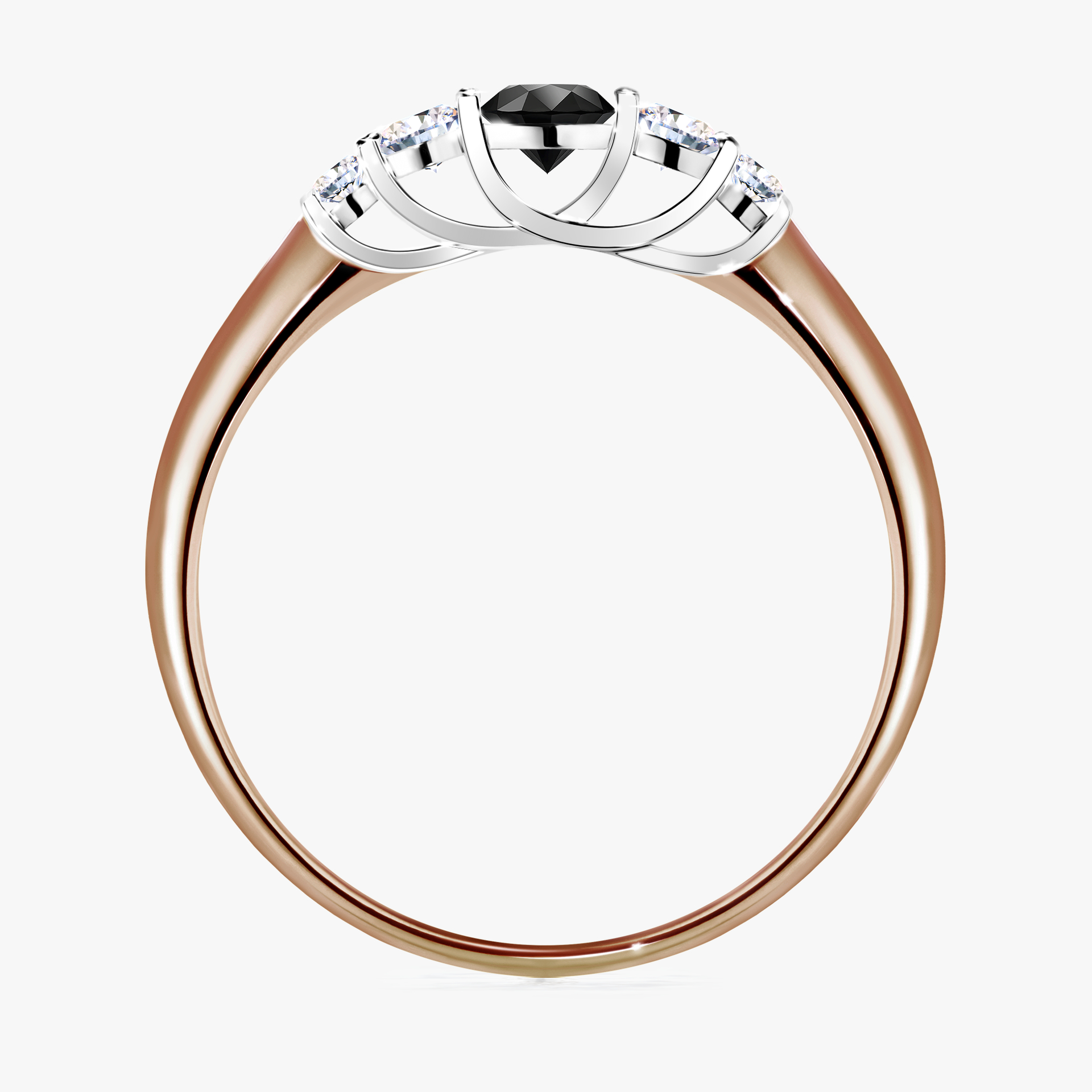 Pierścionek zaręczynowy My Darling z różowego złota z czarnym diamentem 0,22ct