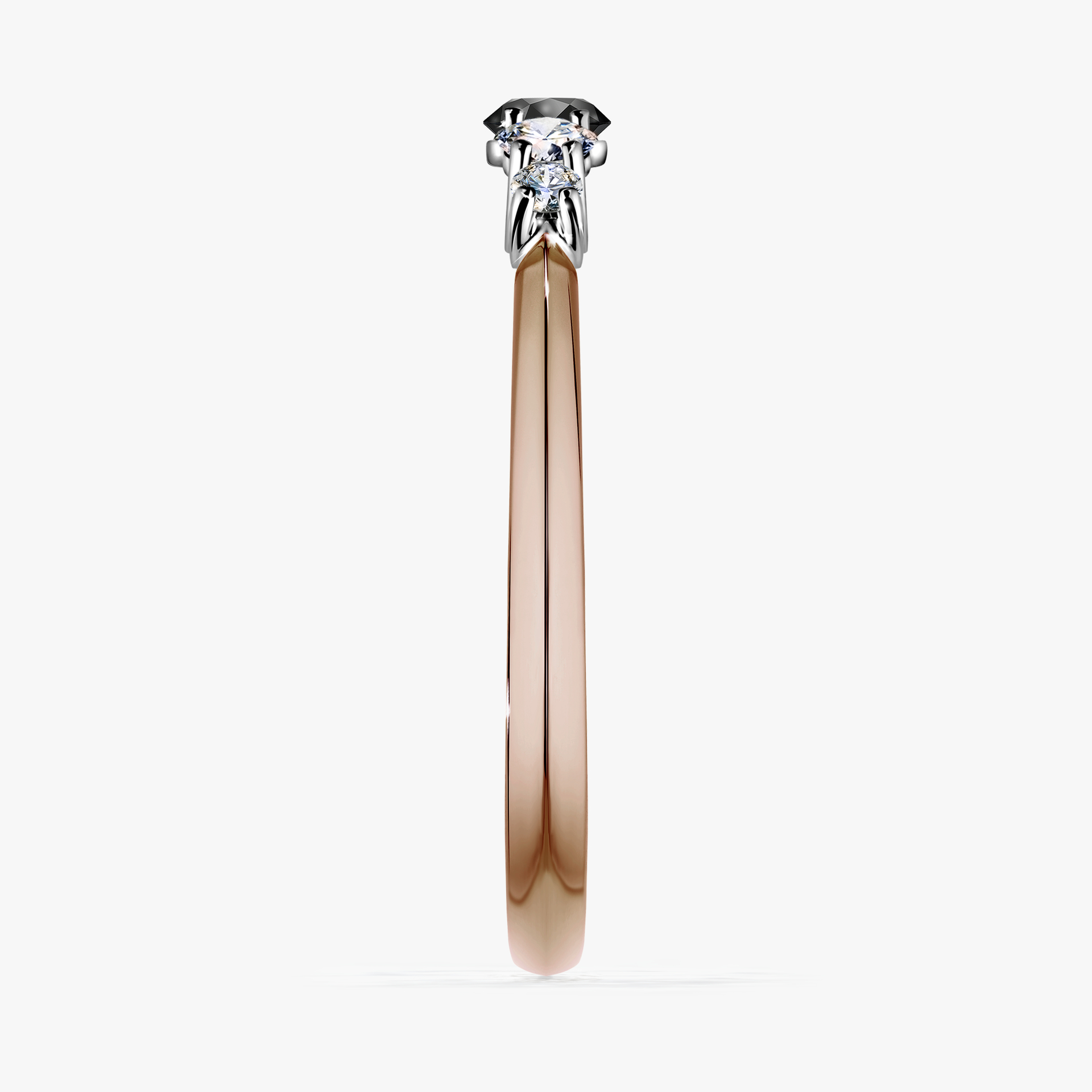 Pierścionek zaręczynowy My Darling z różowego złota z czarnym diamentem 0,22ct
