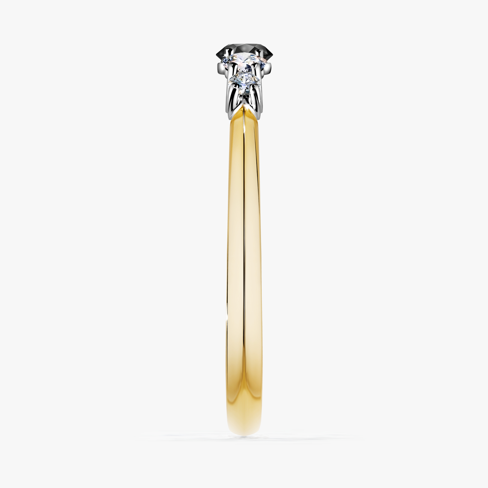 Pierścionek zaręczynowy My Darling z żółtego złota z czarnym diamentem 0,22ct
