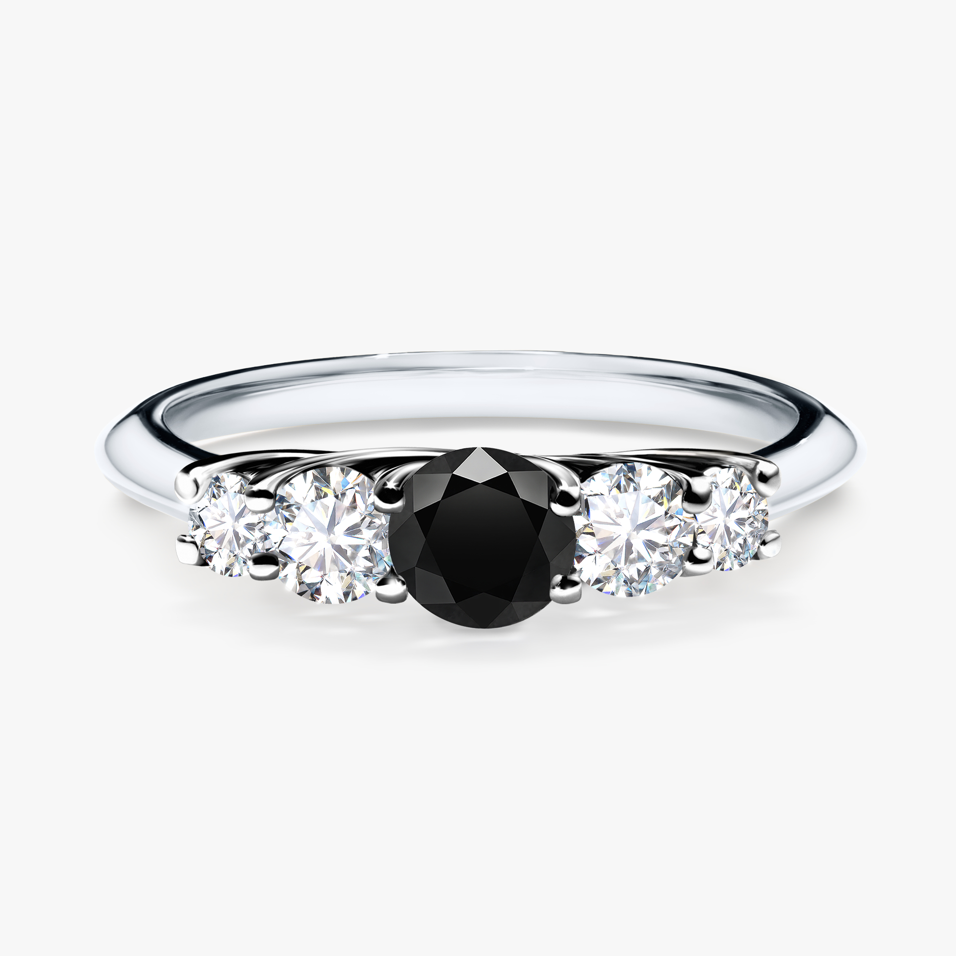 Pierścionek zaręczynowy My Darling z białego złota z czarnym diamentem 0,53ct