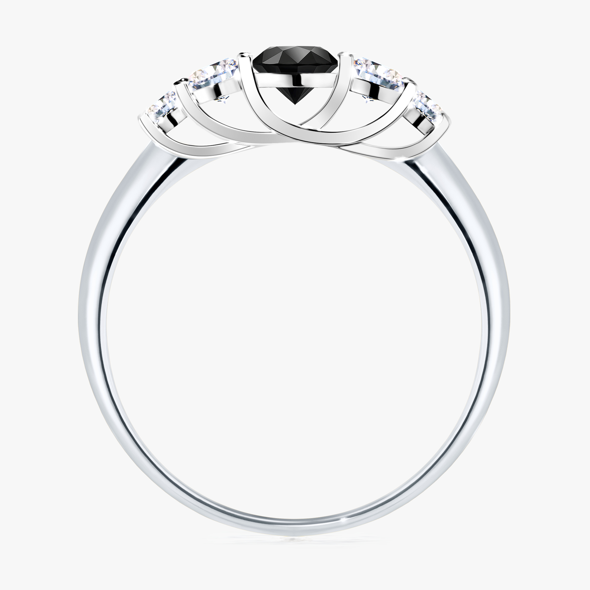 Pierścionek zaręczynowy My Darling z białego złota z czarnym diamentem 0,53ct