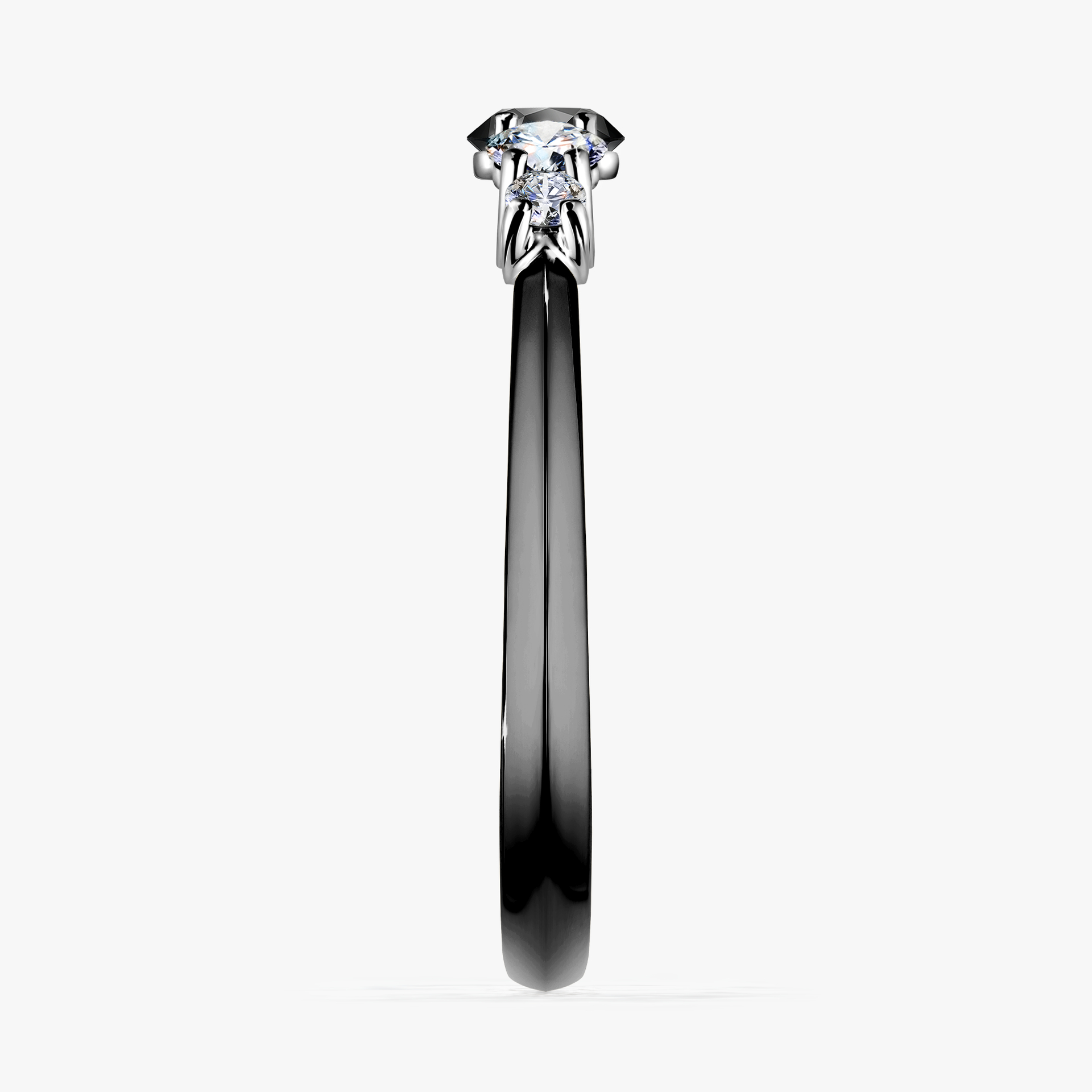 Pierścionek zaręczynowy My Darling z czarnego złota z czarnym diamentem 0,53ct