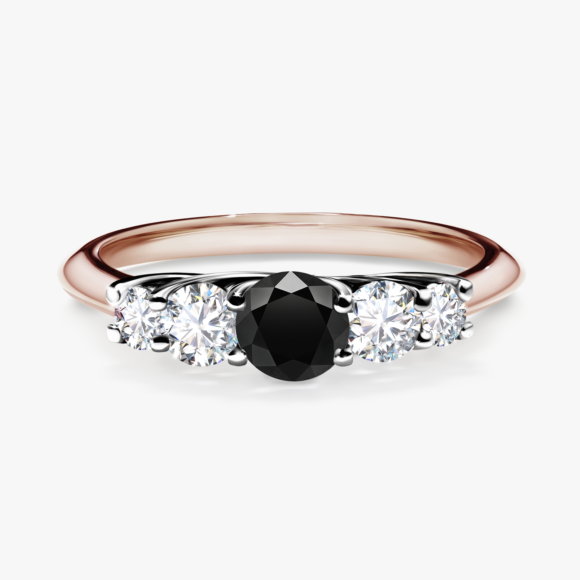 Pierścionek zaręczynowy My Darling z różowego złota z czarnym diamentem 0,53ct