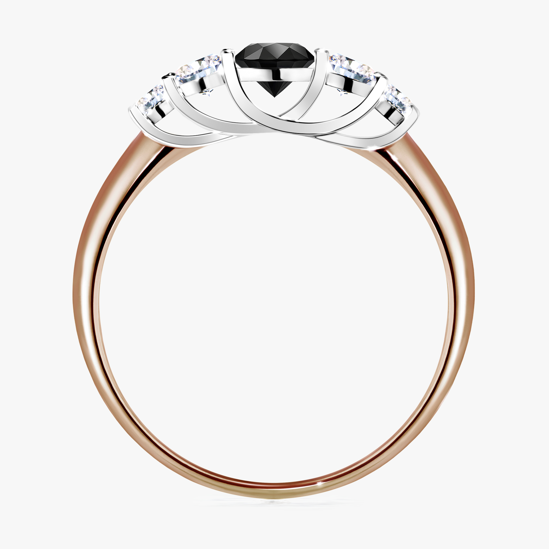 Pierścionek zaręczynowy My Darling z różowego złota z czarnym diamentem 0,53ct