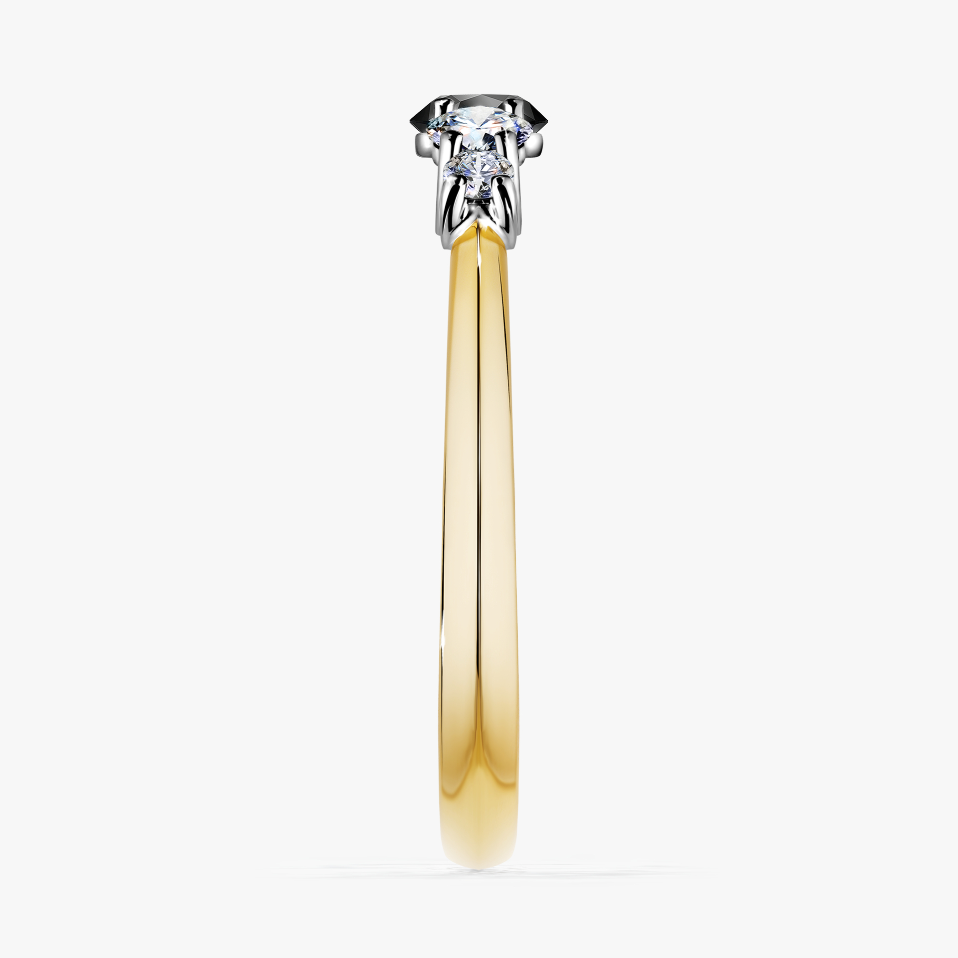 Pierścionek zaręczynowy My Darling z żółtego złota z czarnym diamentem 0,53ct