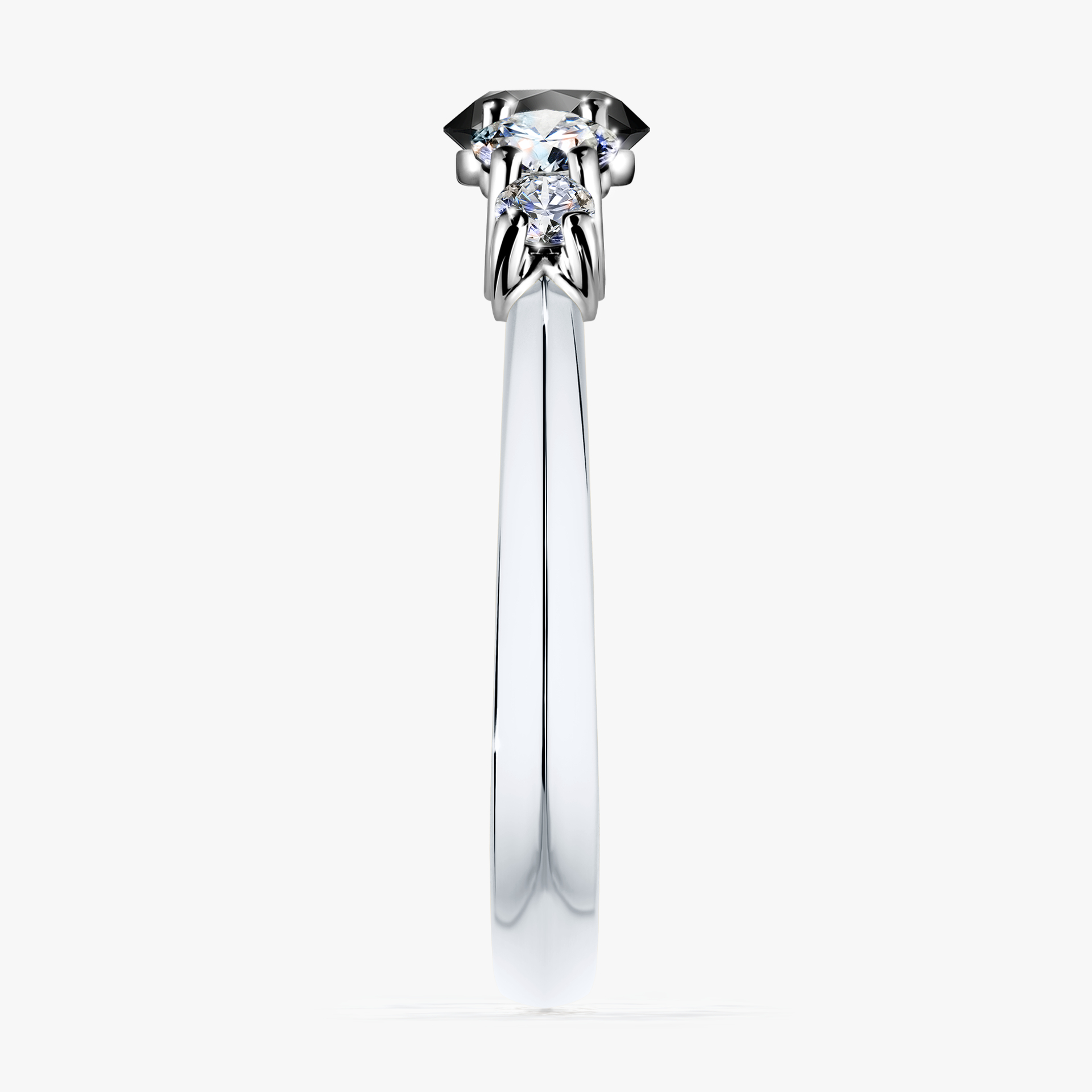 Pierścionek zaręczynowy My Darling z białego złota z czarnym diamentem 0,96ct