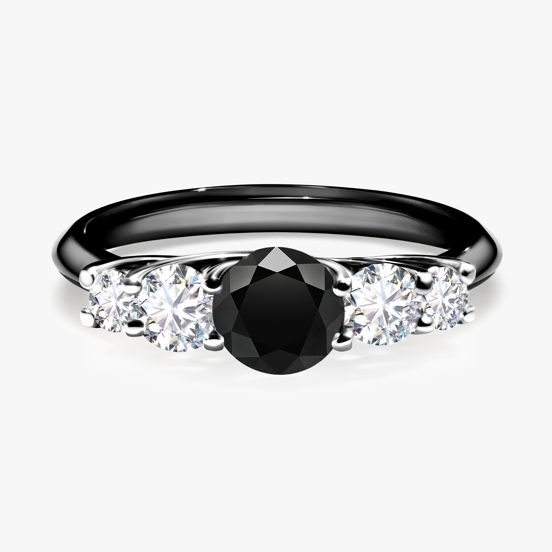 Pierścionek zaręczynowy My Darling z czarnego złota z czarnym diamentem 0,96ct