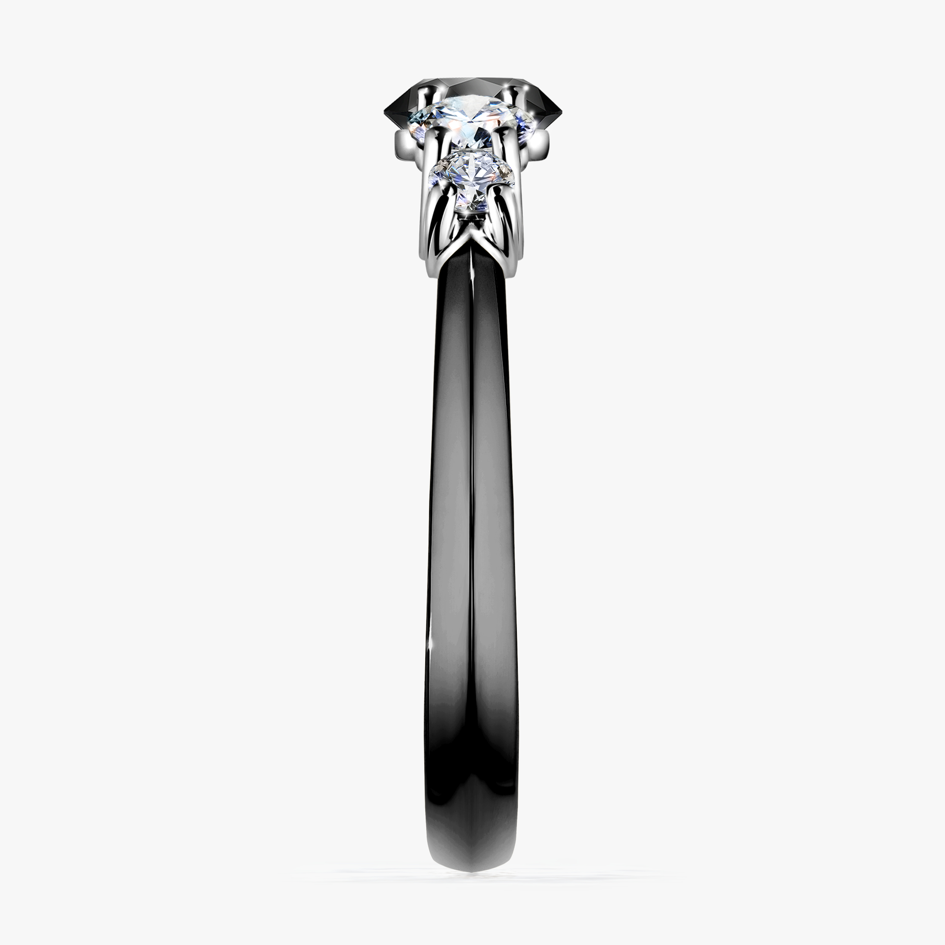 Pierścionek zaręczynowy My Darling z czarnego złota z czarnym diamentem 0,96ct