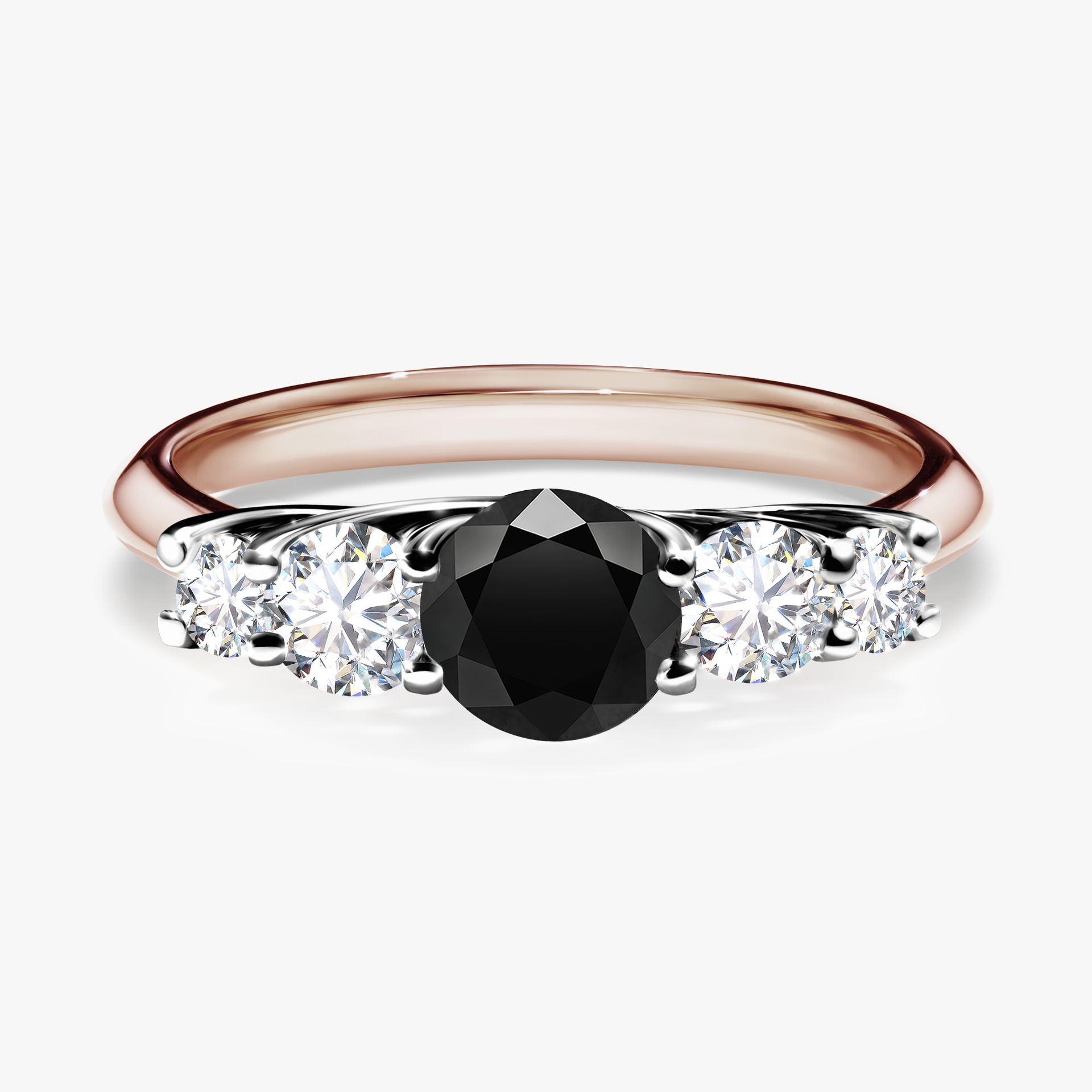 Pierścionek zaręczynowy My Darling z różowego złota z czarnym diamentem 0,96ct