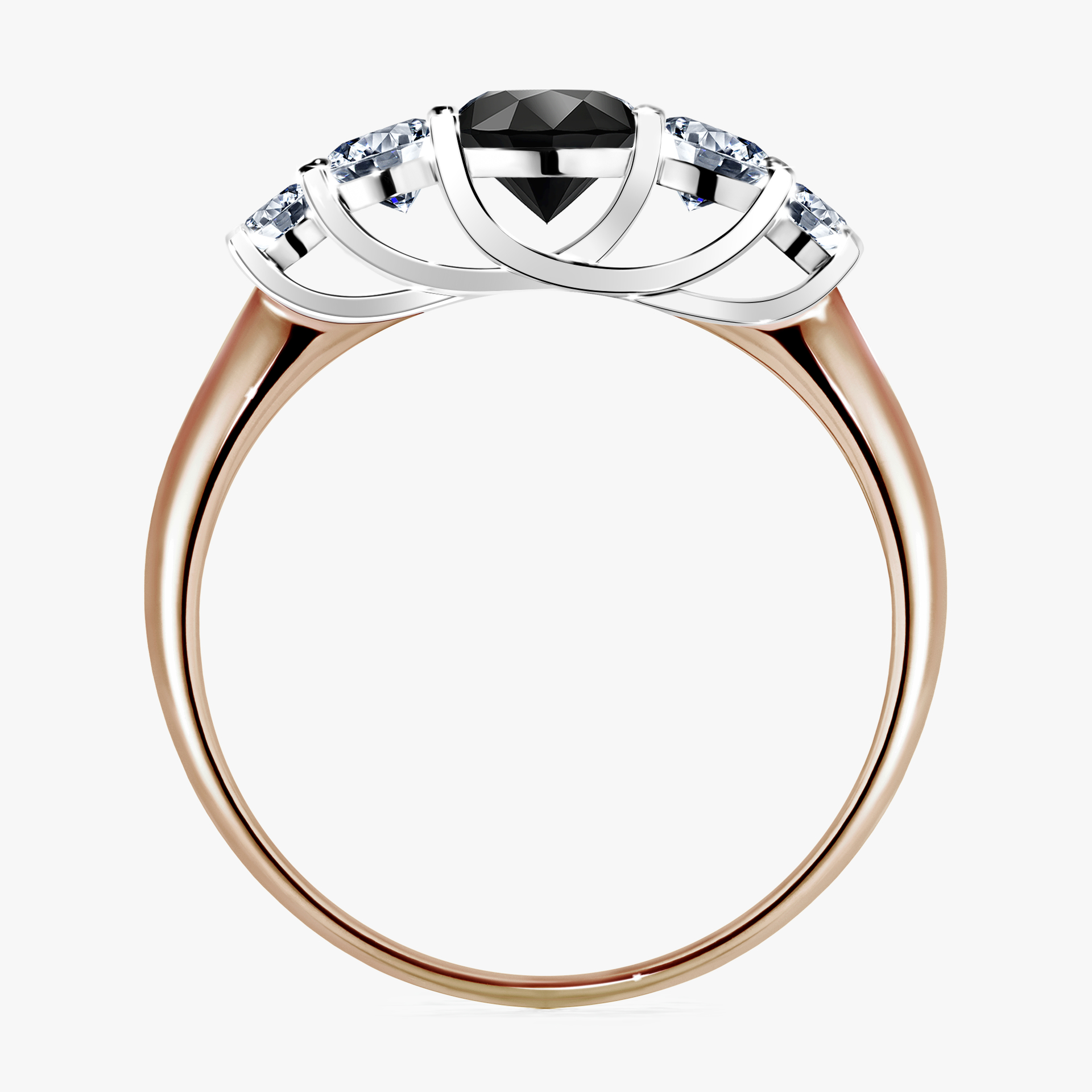 Pierścionek zaręczynowy My Darling z różowego złota z czarnym diamentem 0,96ct