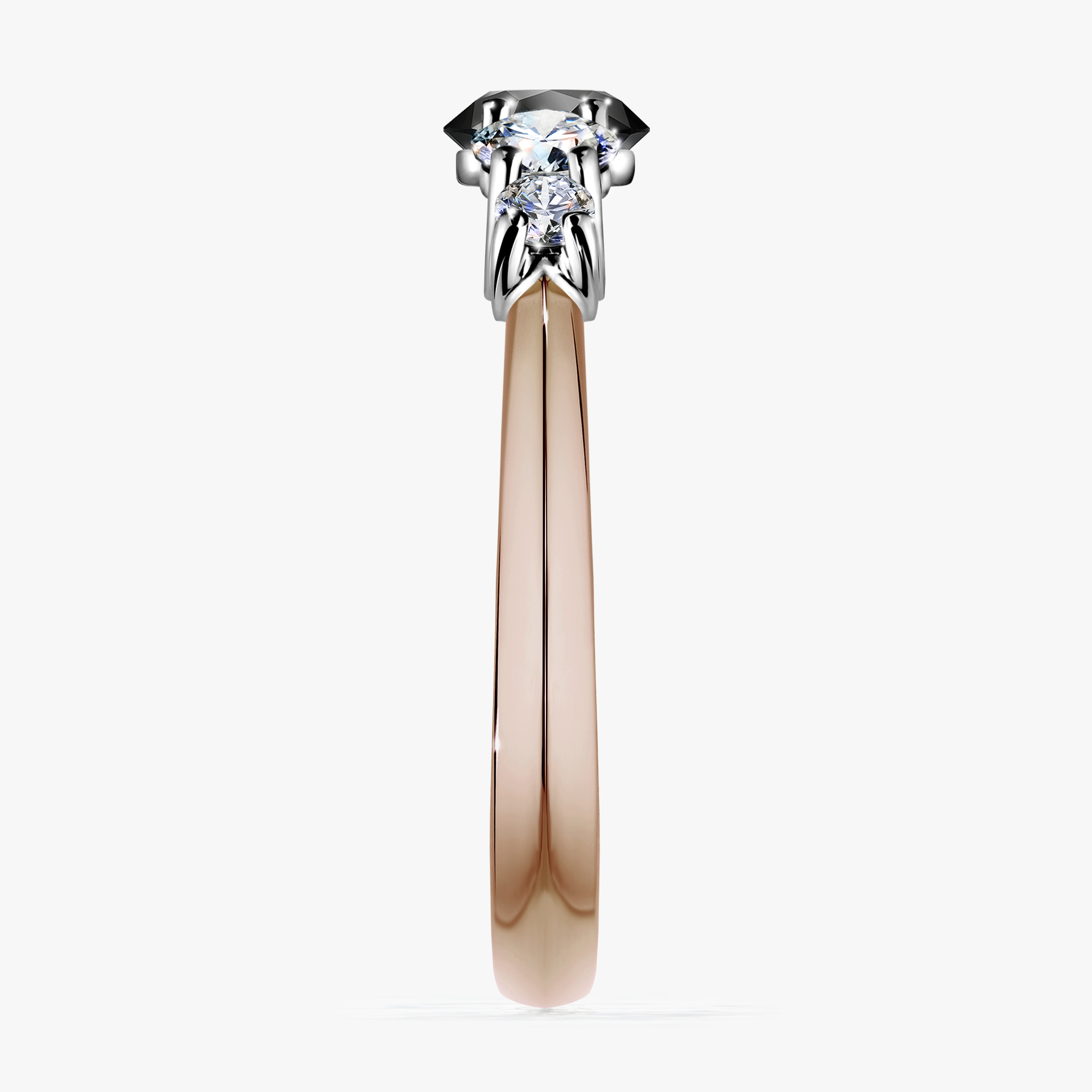 Pierścionek zaręczynowy My Darling z różowego złota z czarnym diamentem 0,96ct