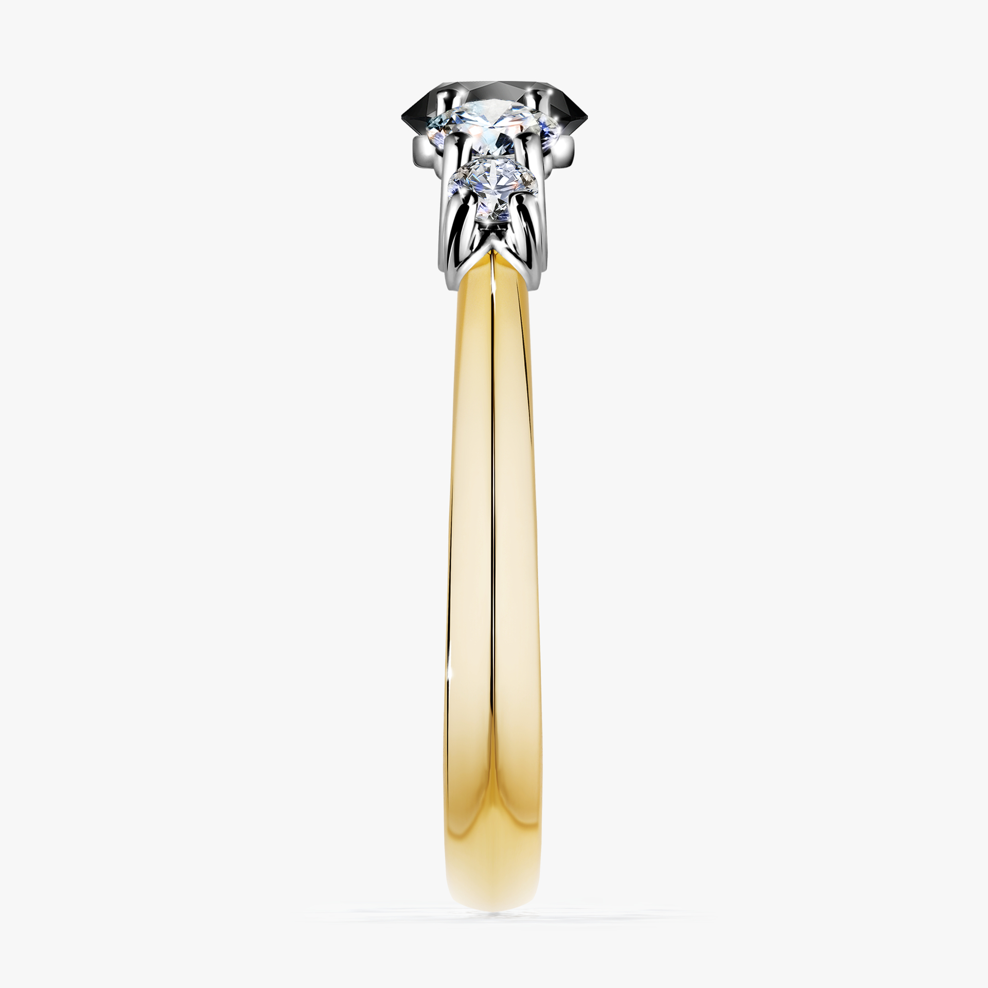 Pierścionek zaręczynowy My Darling z żółtego złota z czarnym diamentem 0,96ct