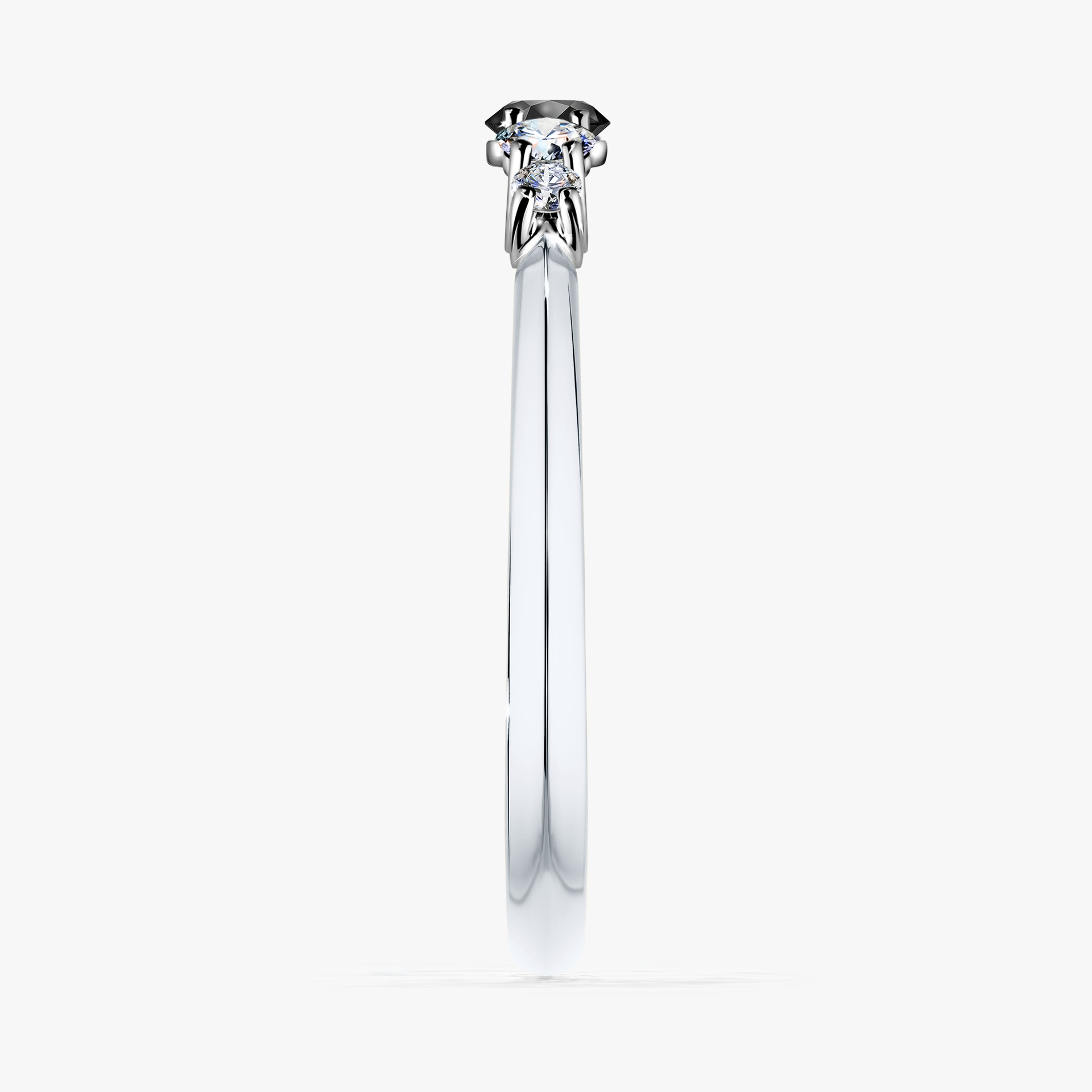 Pierścionek zaręczynowy My Darling z białego złota z czarnym diamentem 0,22ct