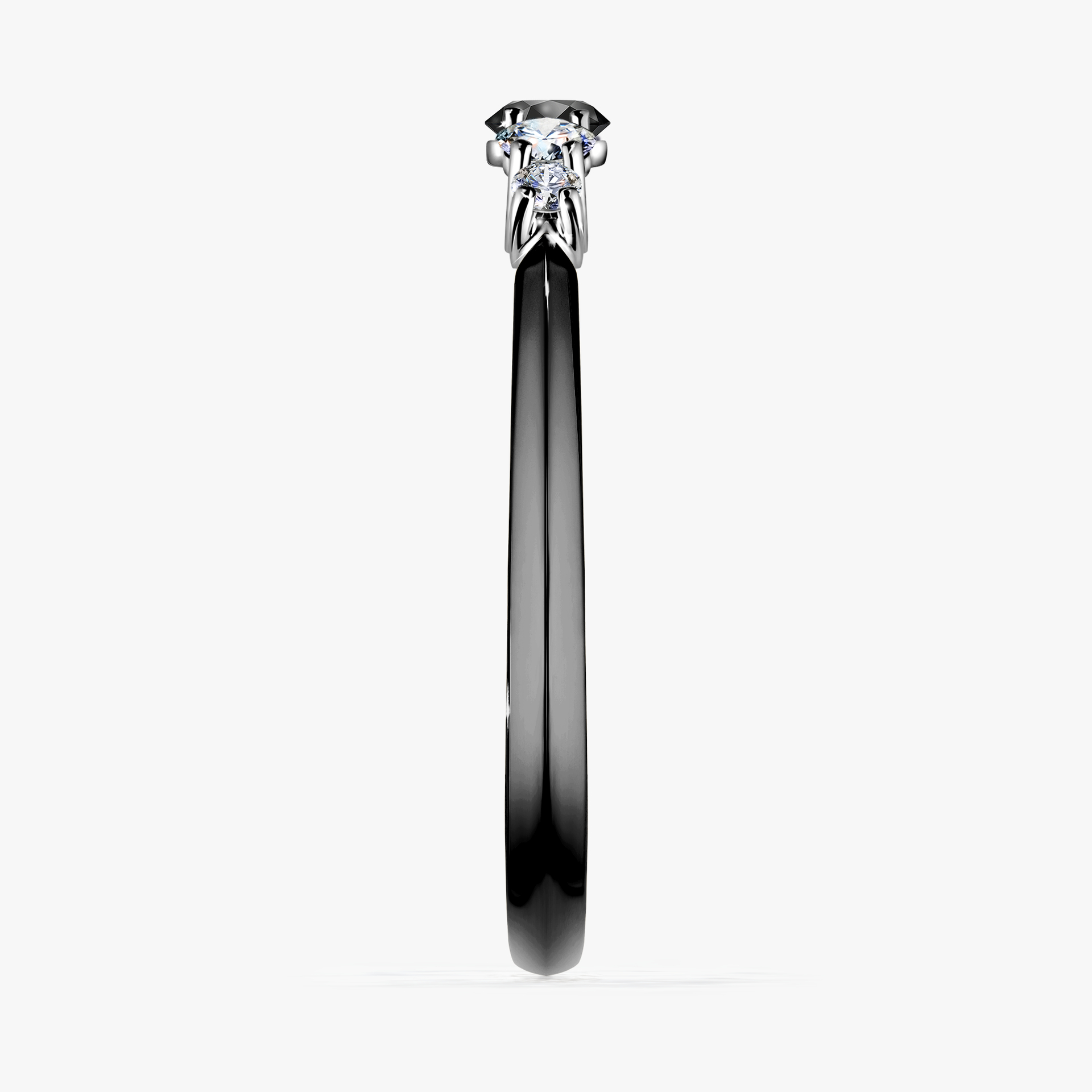 Pierścionek zaręczynowy My Darling z czarnego złota z czarnym diamentem 0,22ct
